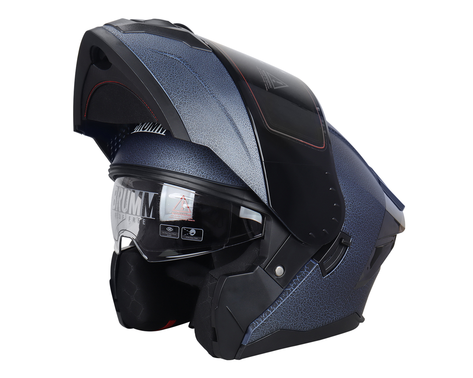 Foto 2 pulgar | Foto 1 | Casco para Motociclista Brumm Extragrande Azul con Luz Led