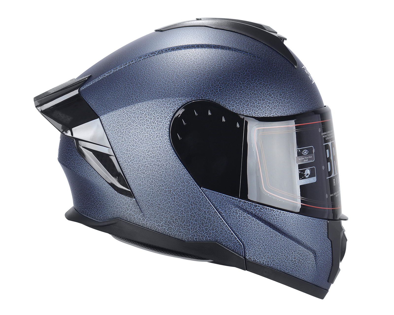 Foto 6 pulgar | Foto 5 | Casco para Motociclista Brumm Extragrande Azul con Luz Led
