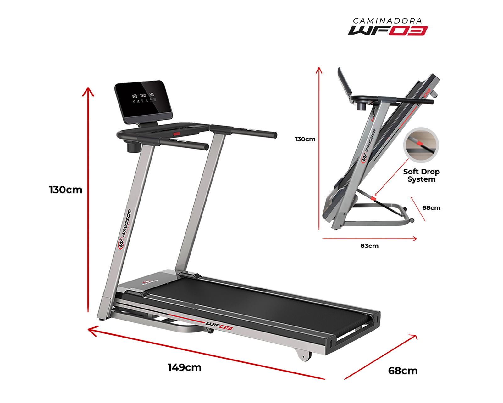 Foto 4 | Foto 4 | Caminadora Windsor Fitness con Ruedas FIOMHCA001