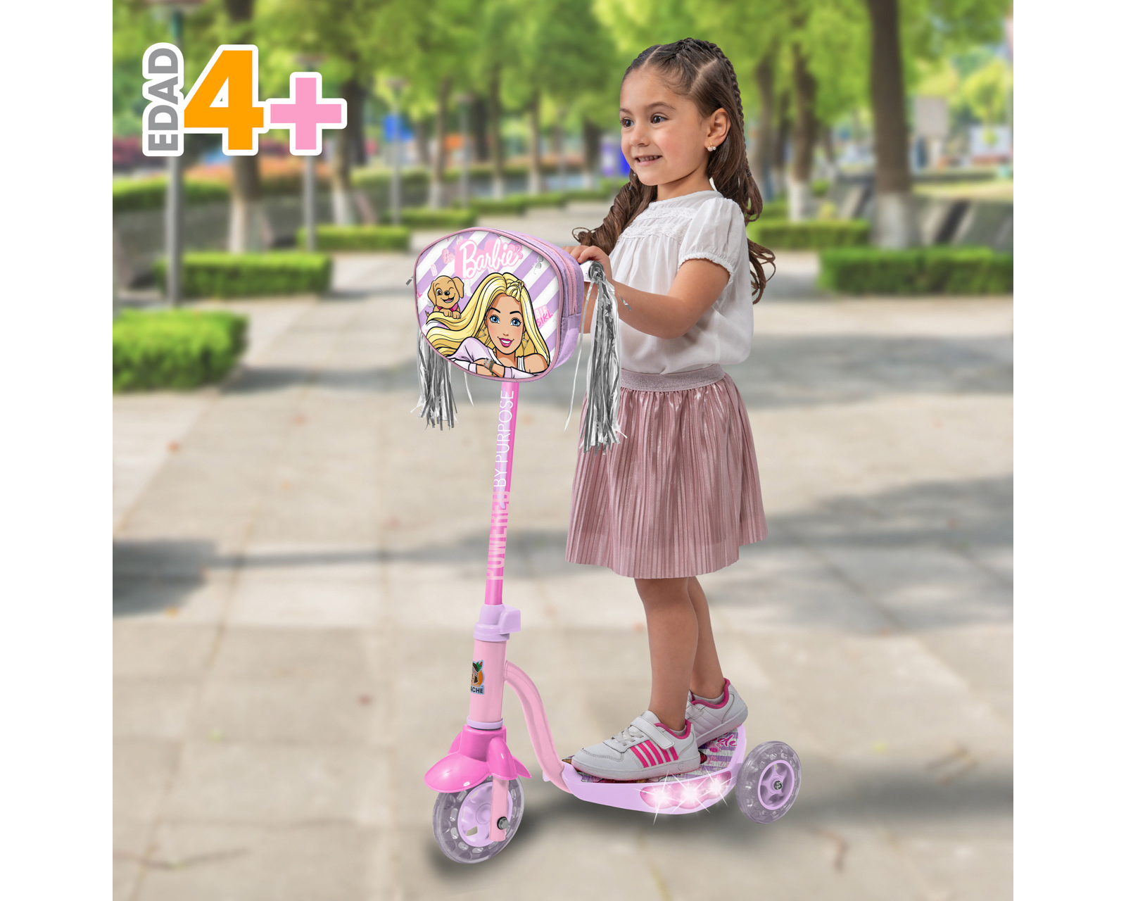 Foto 3 pulgar | Foto 2 | Scooter para Niña Apache Barbie con Luces