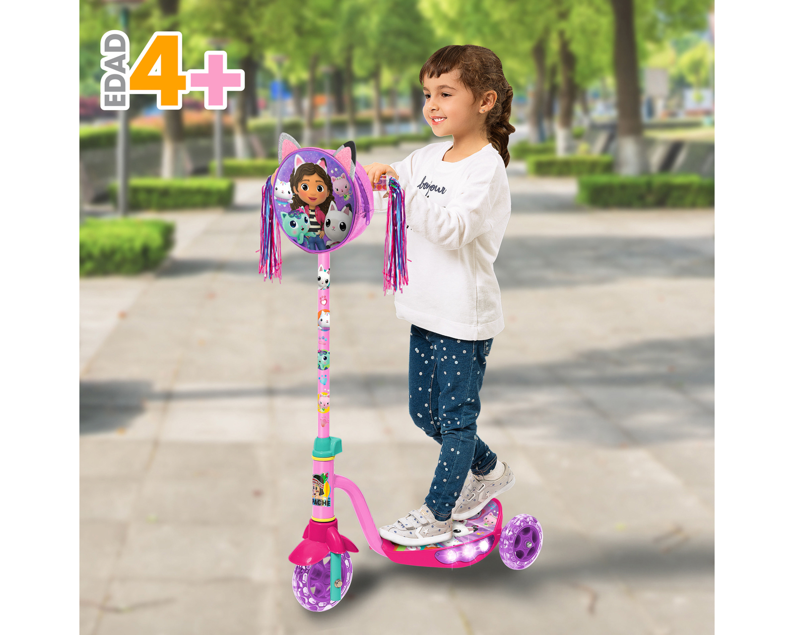 Foto 3 pulgar | Foto 2 | Scooter para Niña Apache Gabby's Dollhouse con Luces