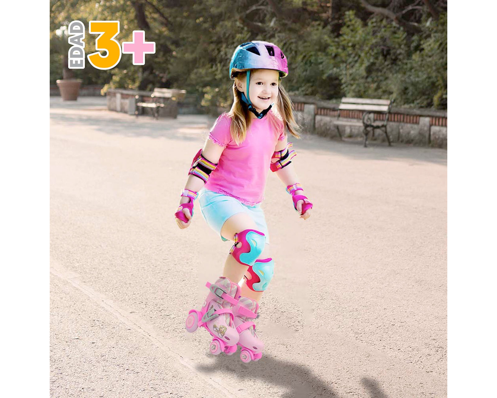 Foto 2 | Foto 2 | Patines para Niña de 4 Ruedas Apache Barbie Ajustable