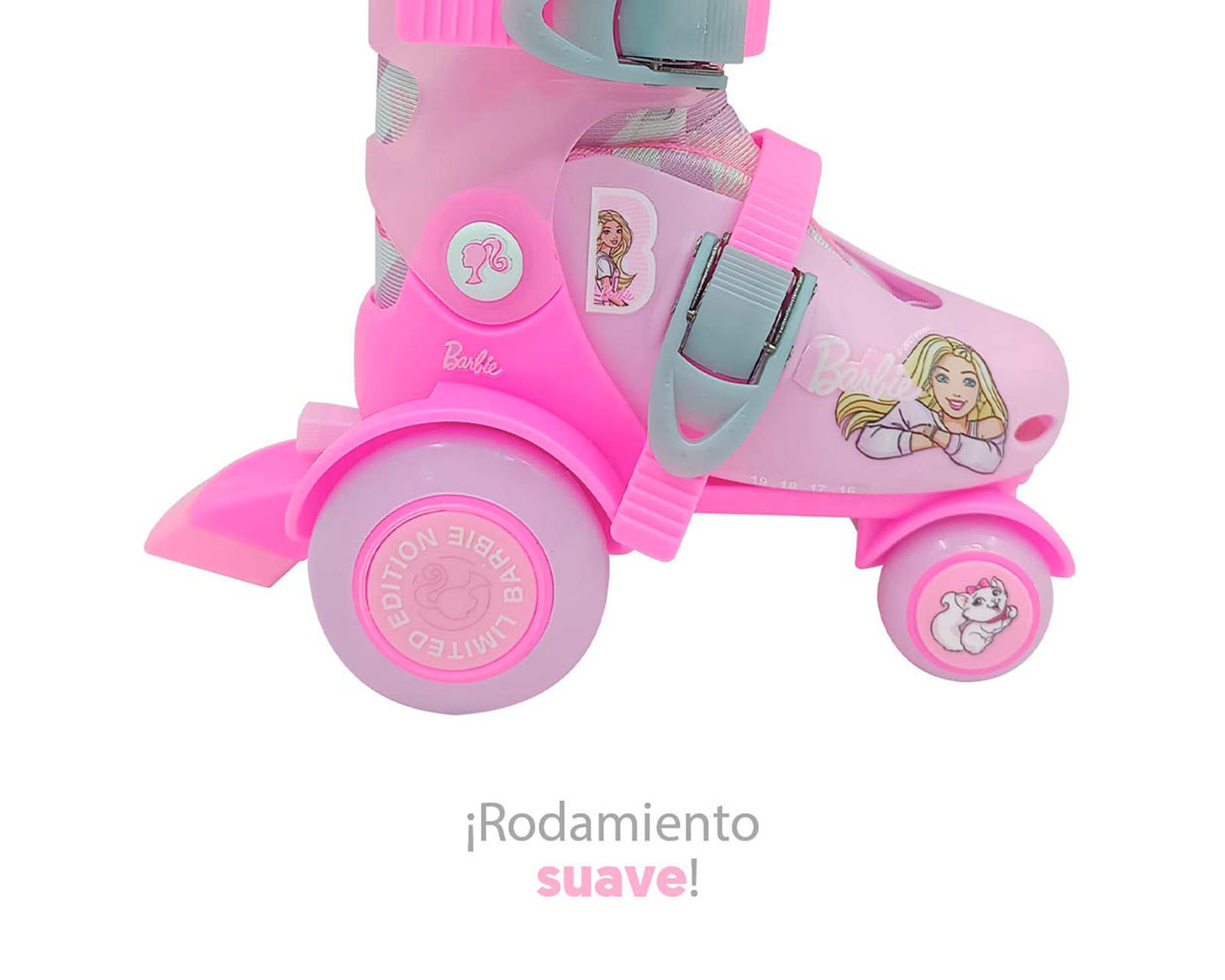 Foto 4 pulgar | Foto 3 | Patines para Niña de 4 Ruedas Apache Barbie Ajustable