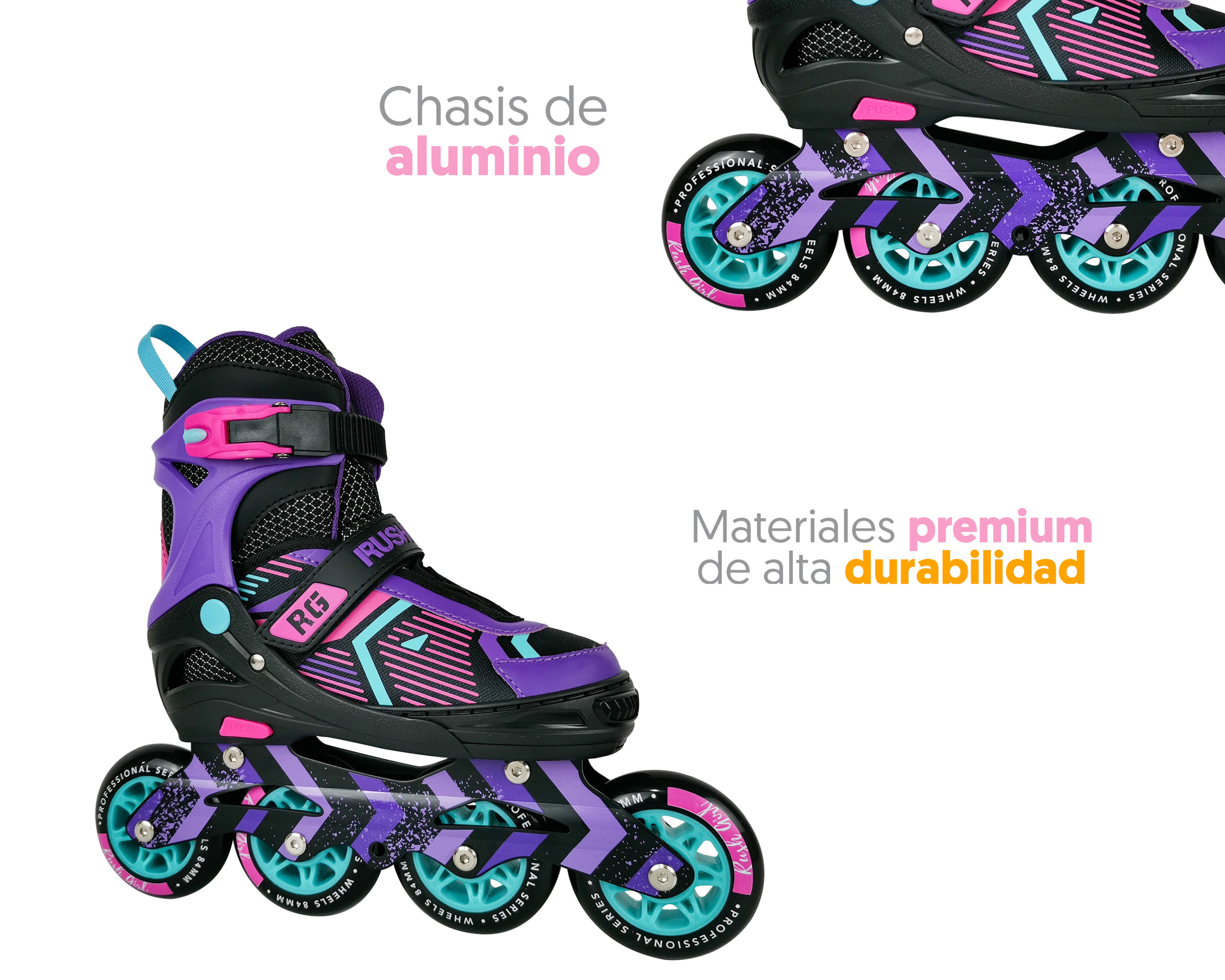 Foto 5 pulgar | Foto 4 | Patines para Niña de 4 Ruedas Apache Rush Girl Ajustables