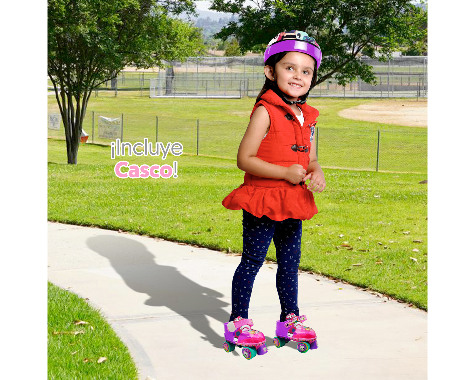 Foto 2 | Foto 2 | Patines para Niña de 4 Ruedas Apache Gabby's Dollhouse Ajustables con Accesorios