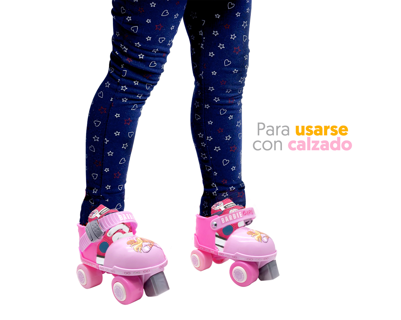 Foto 6 pulgar | Foto 5 | Patines para Niña de Cuatro Ruedas Apache Barbie Ajustable con Accesorios
