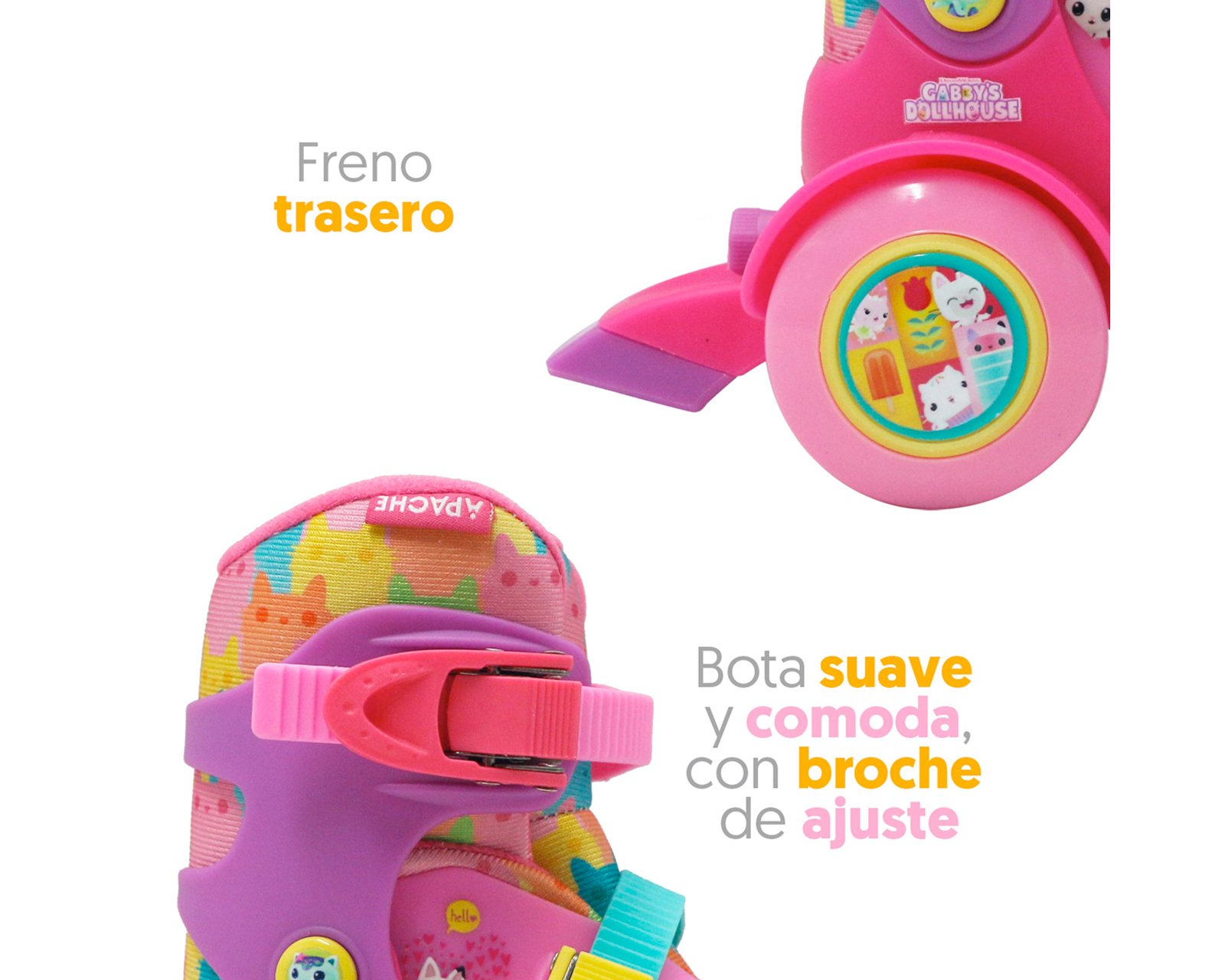 Foto 5 pulgar | Foto 4 | Patines para Niña de 4 Ruedas Apache Gabby's Dollhouse Ajustables