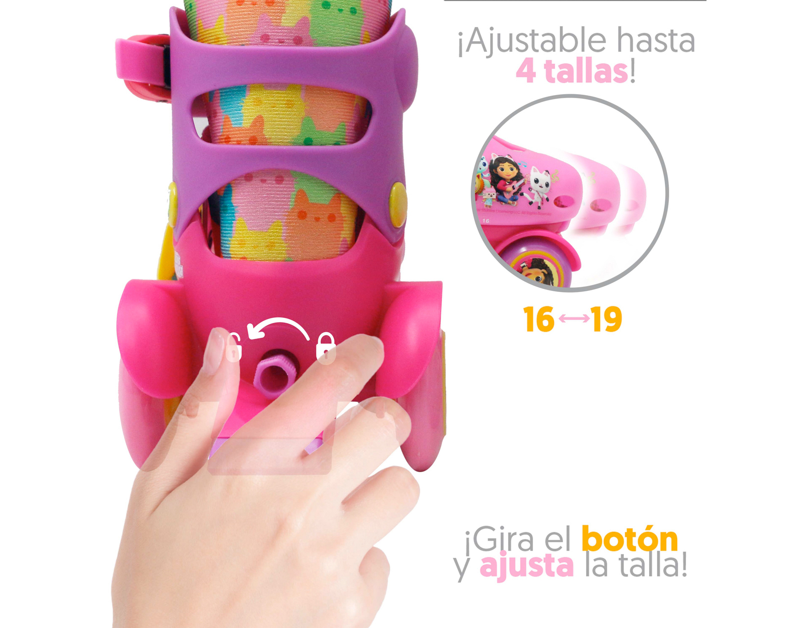 Foto 6 pulgar | Foto 5 | Patines para Niña de 4 Ruedas Apache Gabby's Dollhouse Ajustables