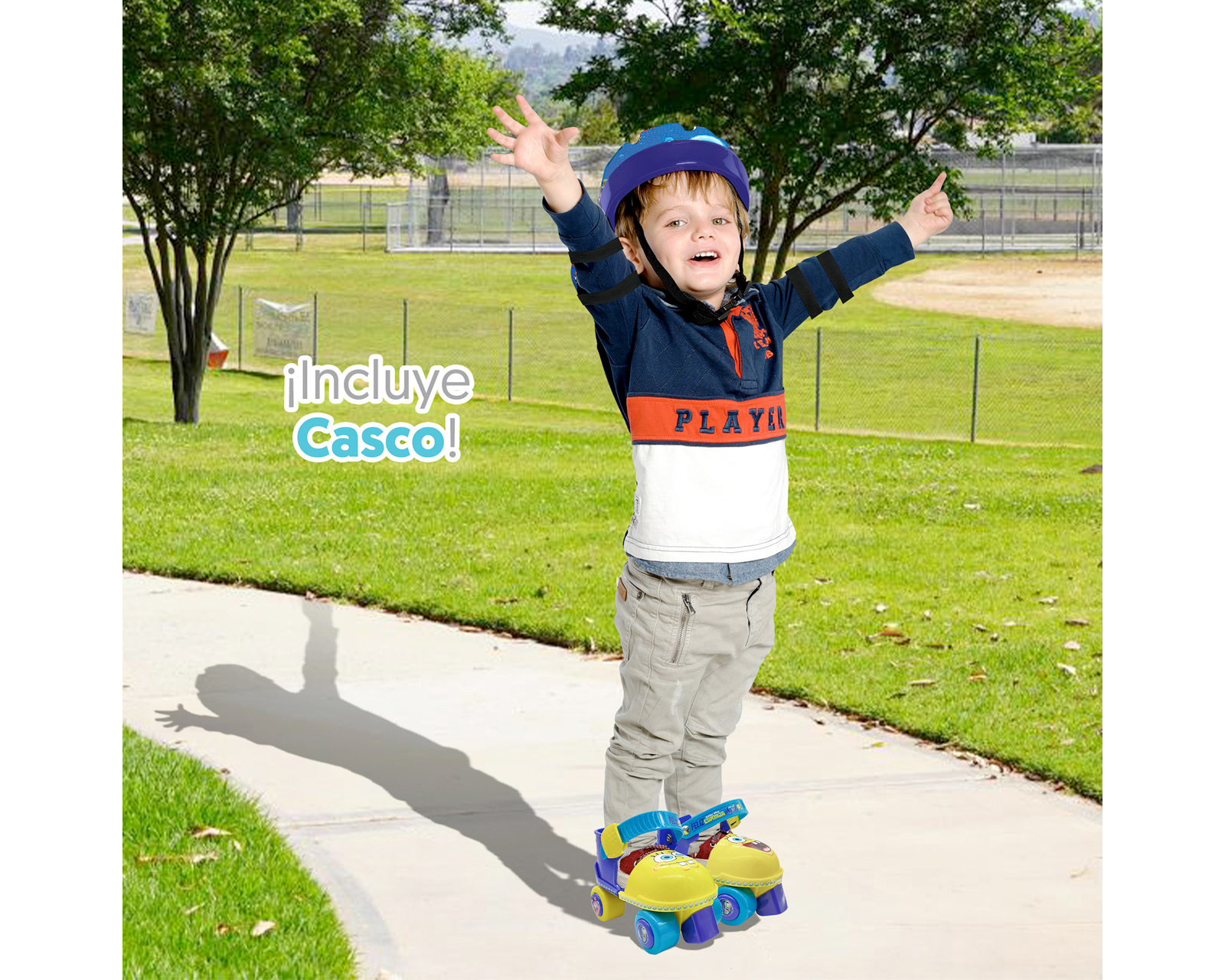 Foto 2 | Foto 2 | Patines para Niño de 4 Ruedas Apache Bob Esponja Ajustables + Accesorios