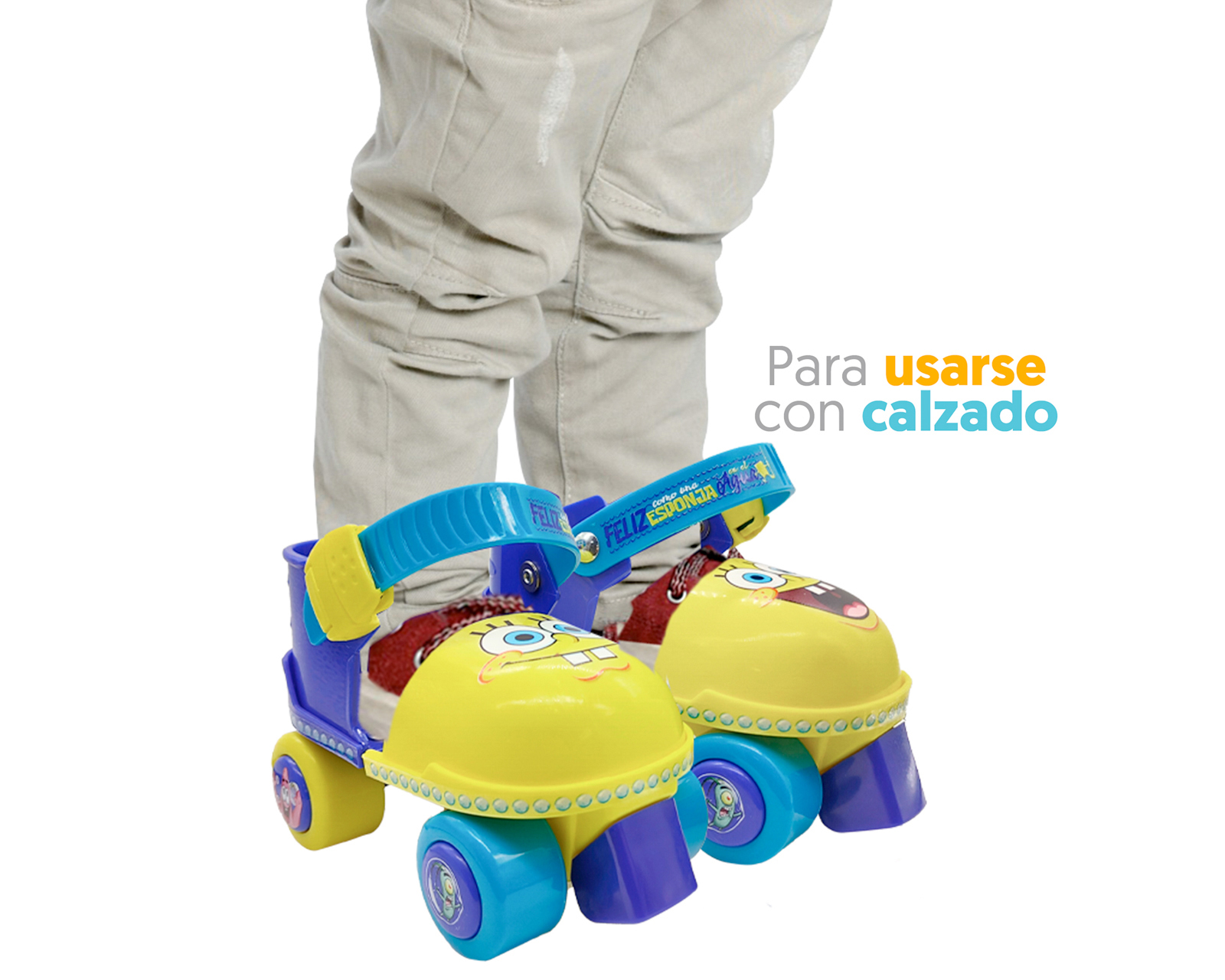 Foto 5 pulgar | Foto 4 | Patines para Niño de 4 Ruedas Apache Bob Esponja Ajustables + Accesorios