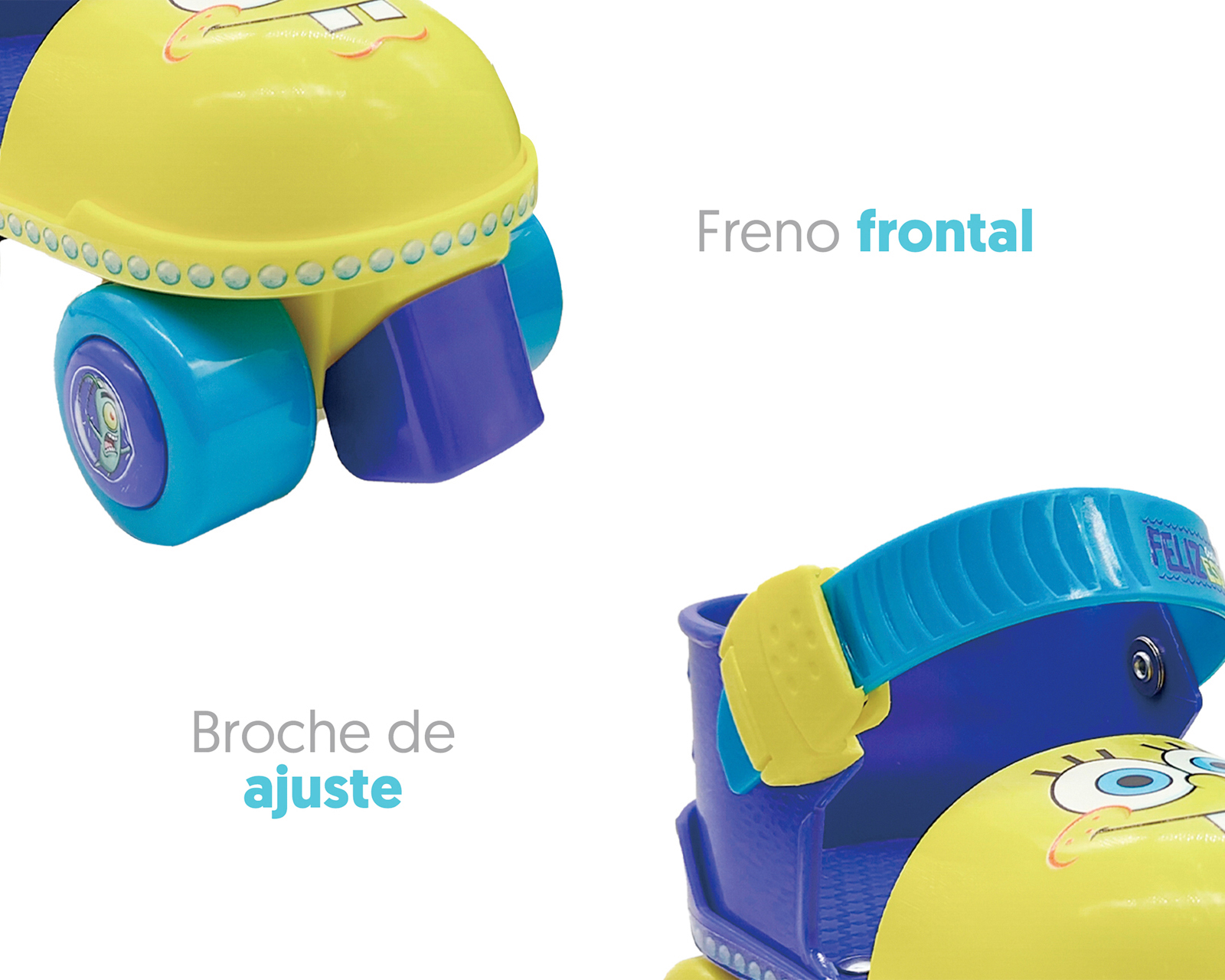 Foto 5 | Foto 5 | Patines para Niño de 4 Ruedas Apache Bob Esponja Ajustables + Accesorios