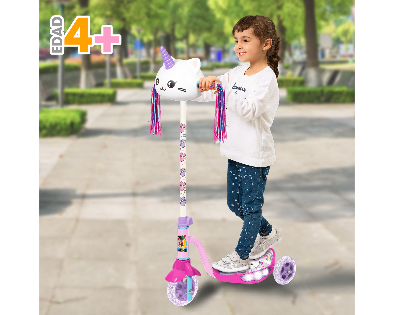 Foto 3 pulgar | Foto 2 | Scooter para Niña Apache Trixie con Luces y Sonido