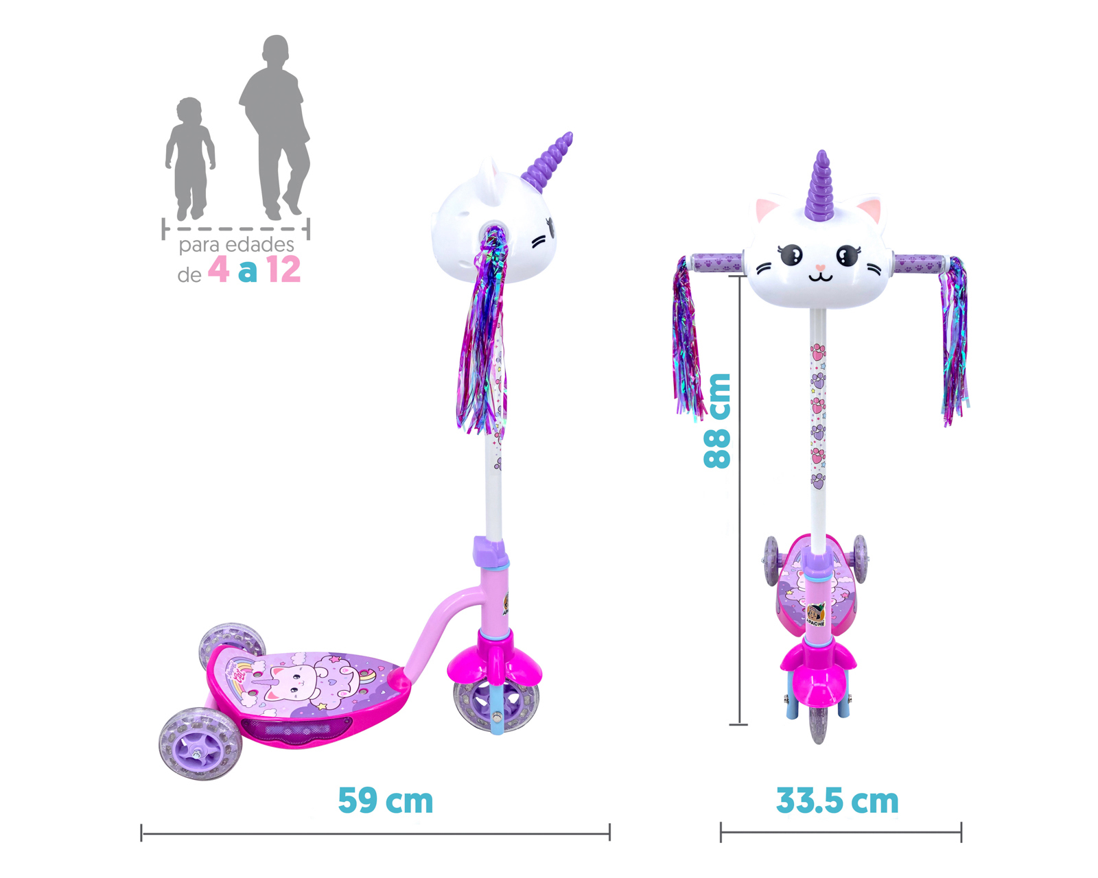 Foto 4 pulgar | Foto 3 | Scooter para Niña Apache Trixie con Luces y Sonido