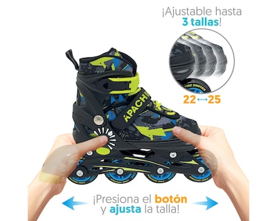 Foto 4 | Foto 4 | Patines para Niño de 4 Ruedas Apache Ajustables con Accesorios