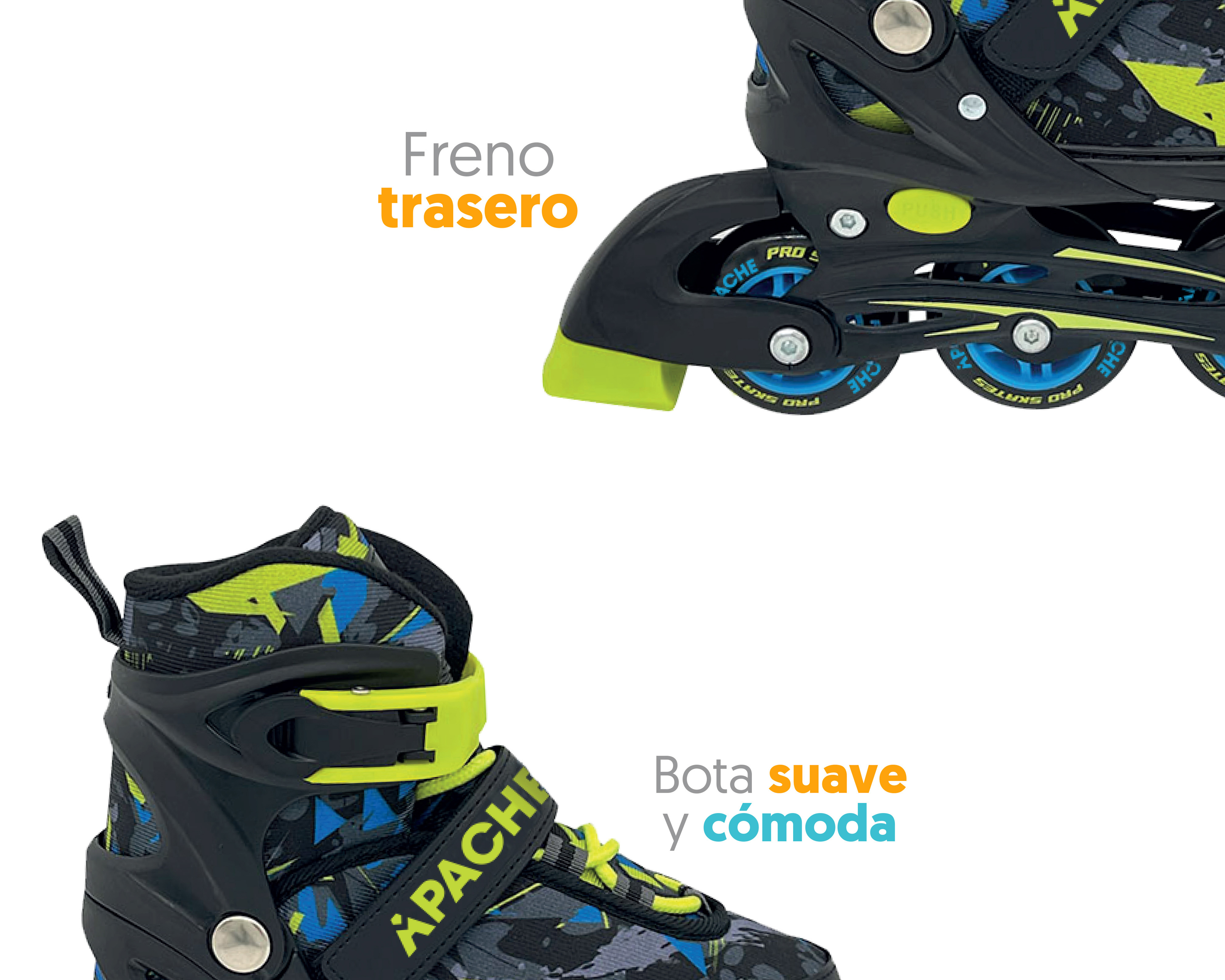 Foto 6 pulgar | Foto 5 | Patines para Niño de 4 Ruedas Apache Ajustables con Accesorios