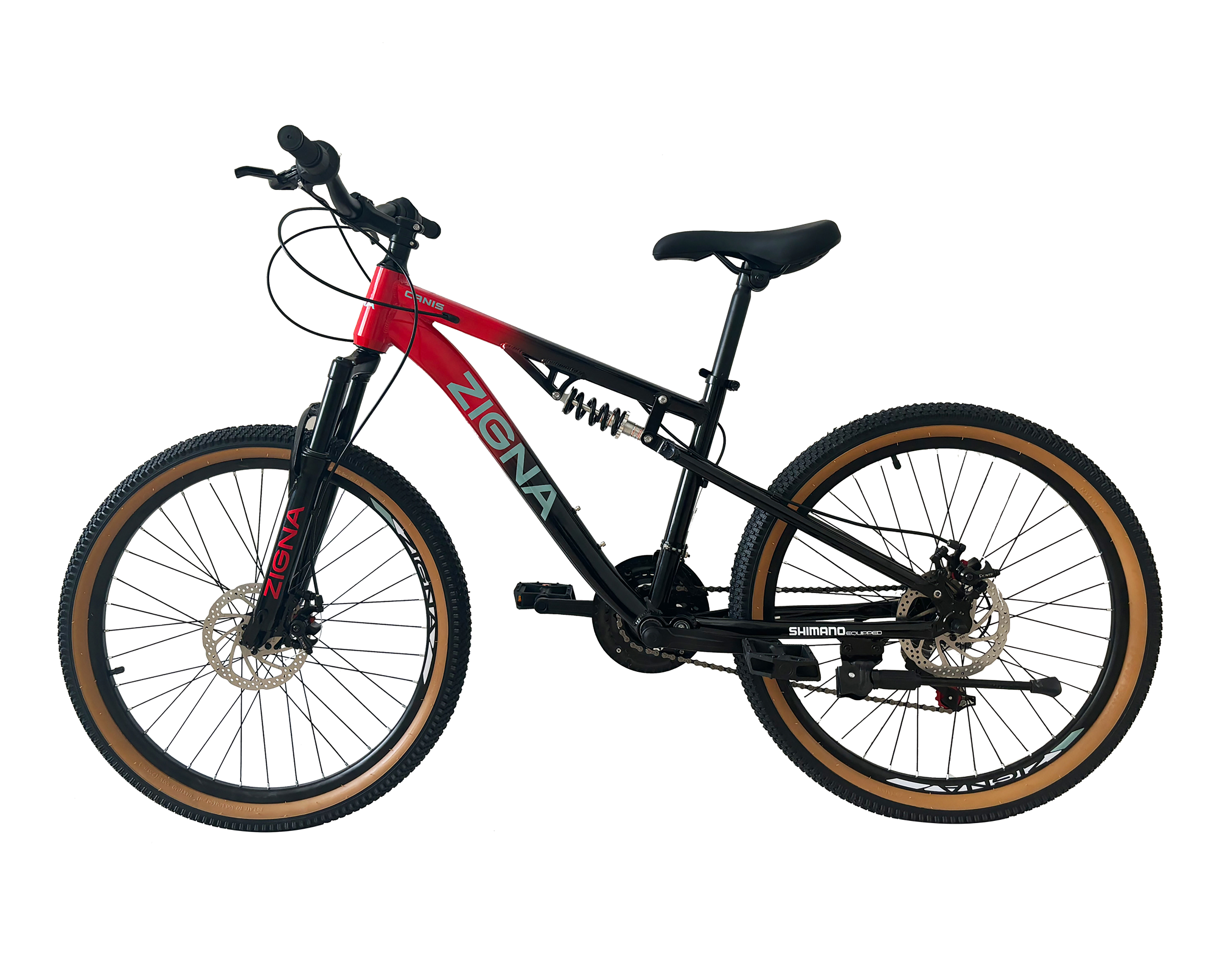 Foto 3 pulgar | Foto 2 | Bicicleta de Montaña Zigna Canis Rodada 24 Negro-Rojo
