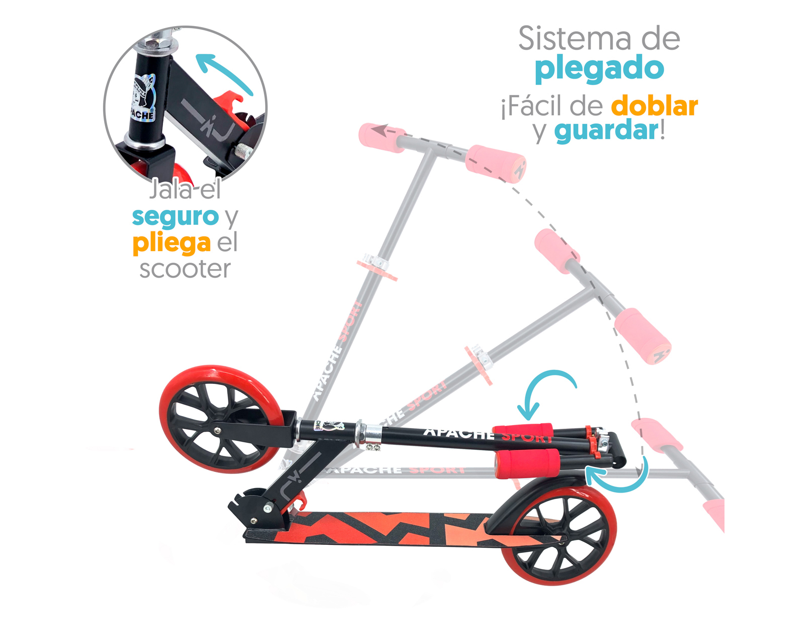 Foto 5 pulgar | Foto 4 | Scooter para Niño Apache Plegable