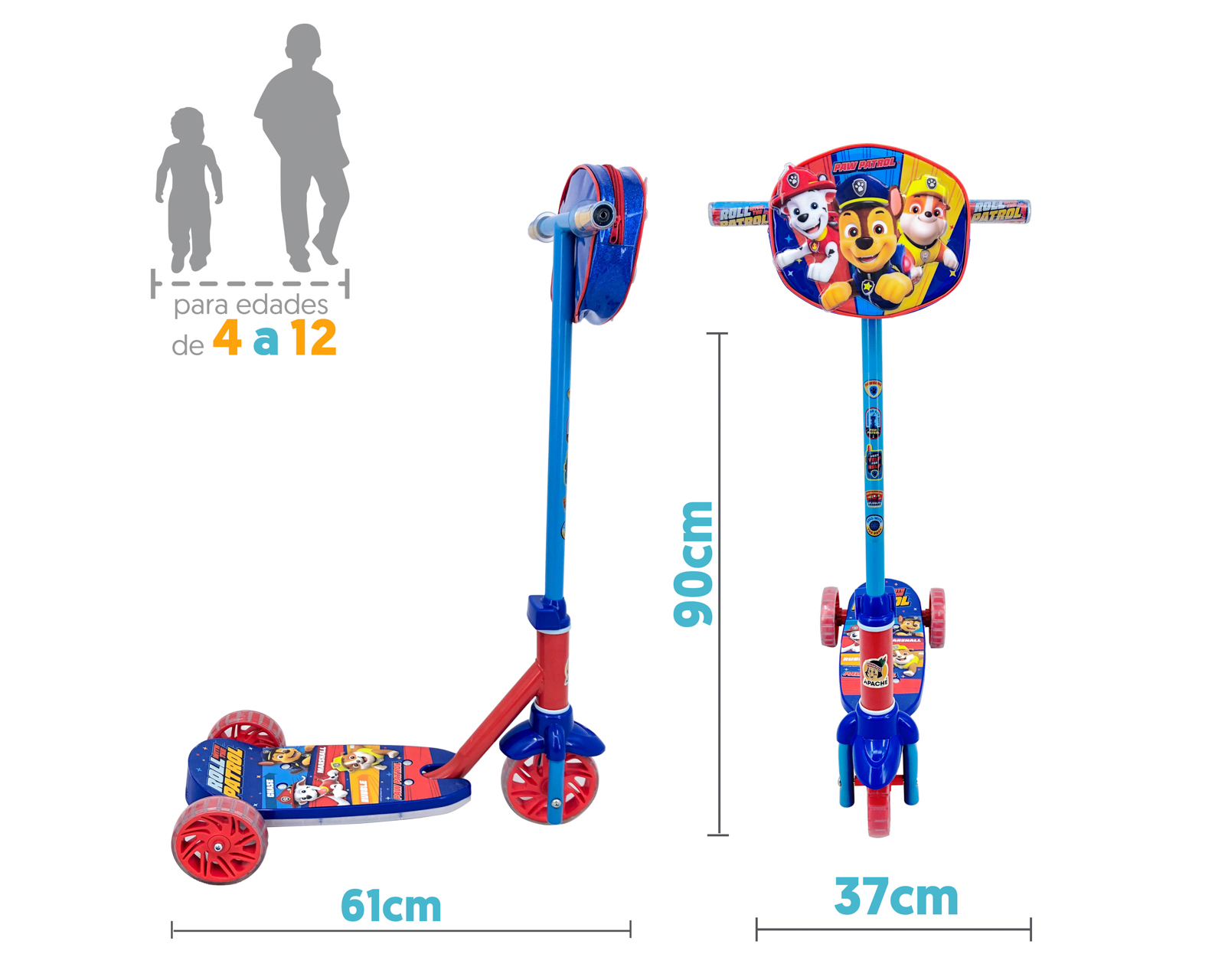 Foto 4 pulgar | Foto 3 | Scooter para Niño Apache Paw Patrol con Luces