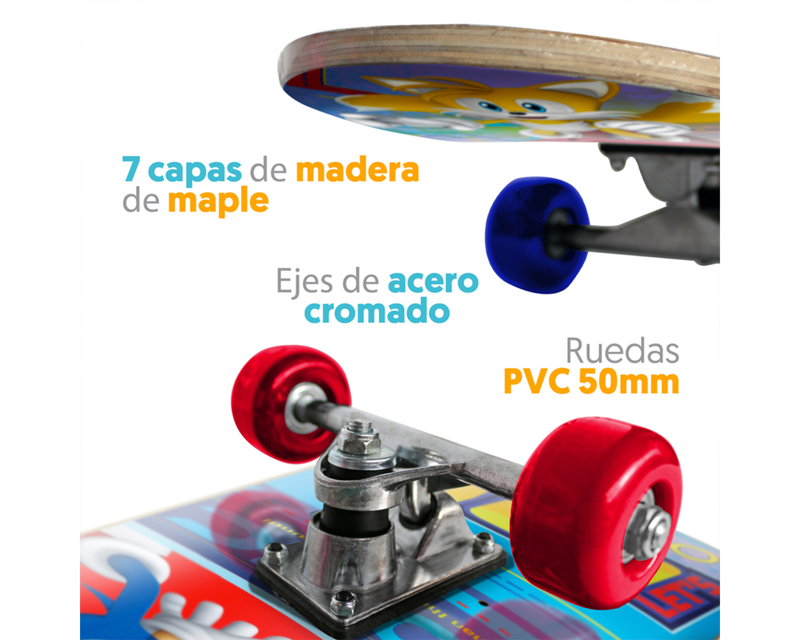 Foto 4 pulgar | Foto 3 | Patineta Apache Sonic con Plataforma Antiderrapante