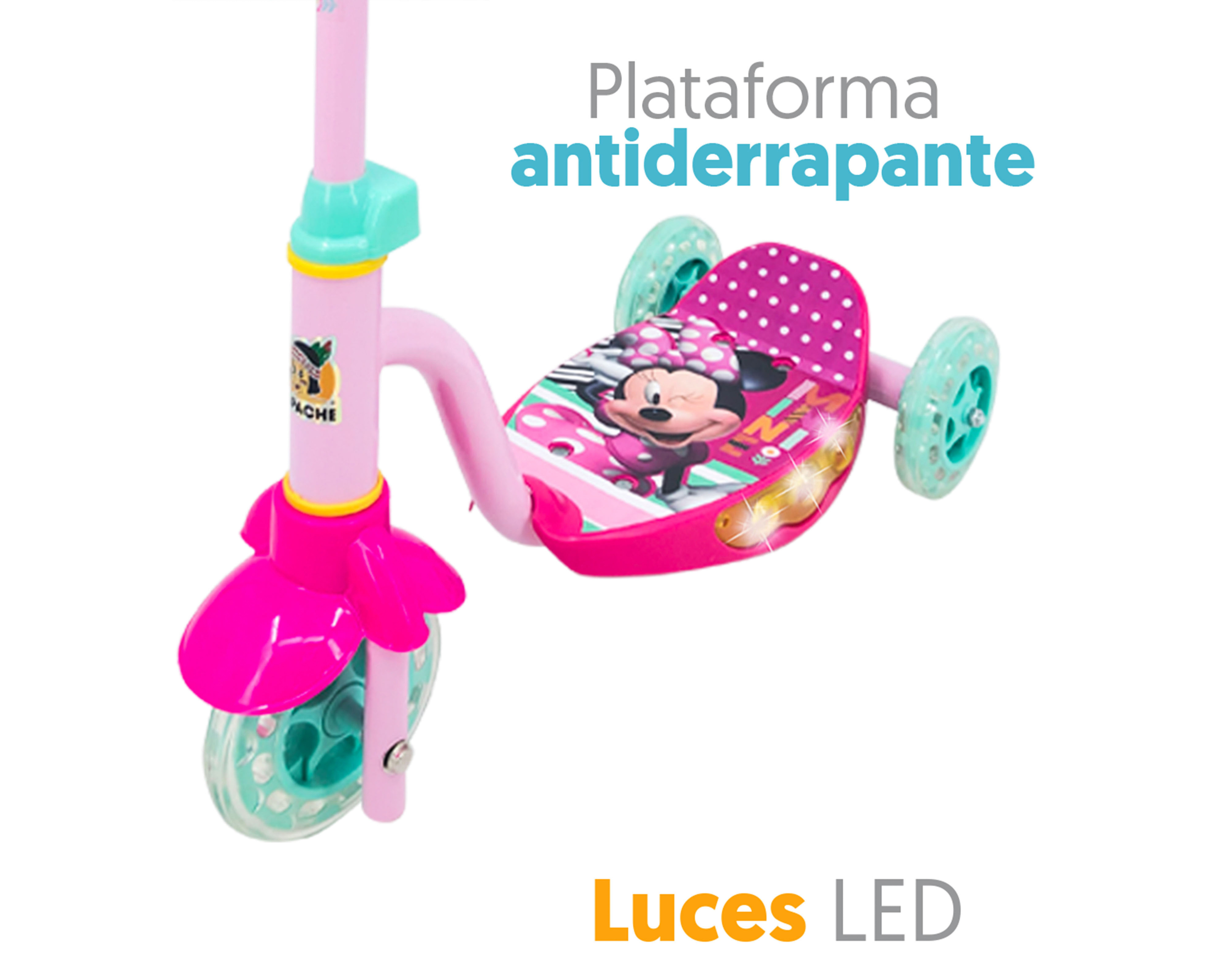 Foto 5 pulgar | Foto 4 | Scooter para Niña Apache Minnie Mouse con Luces