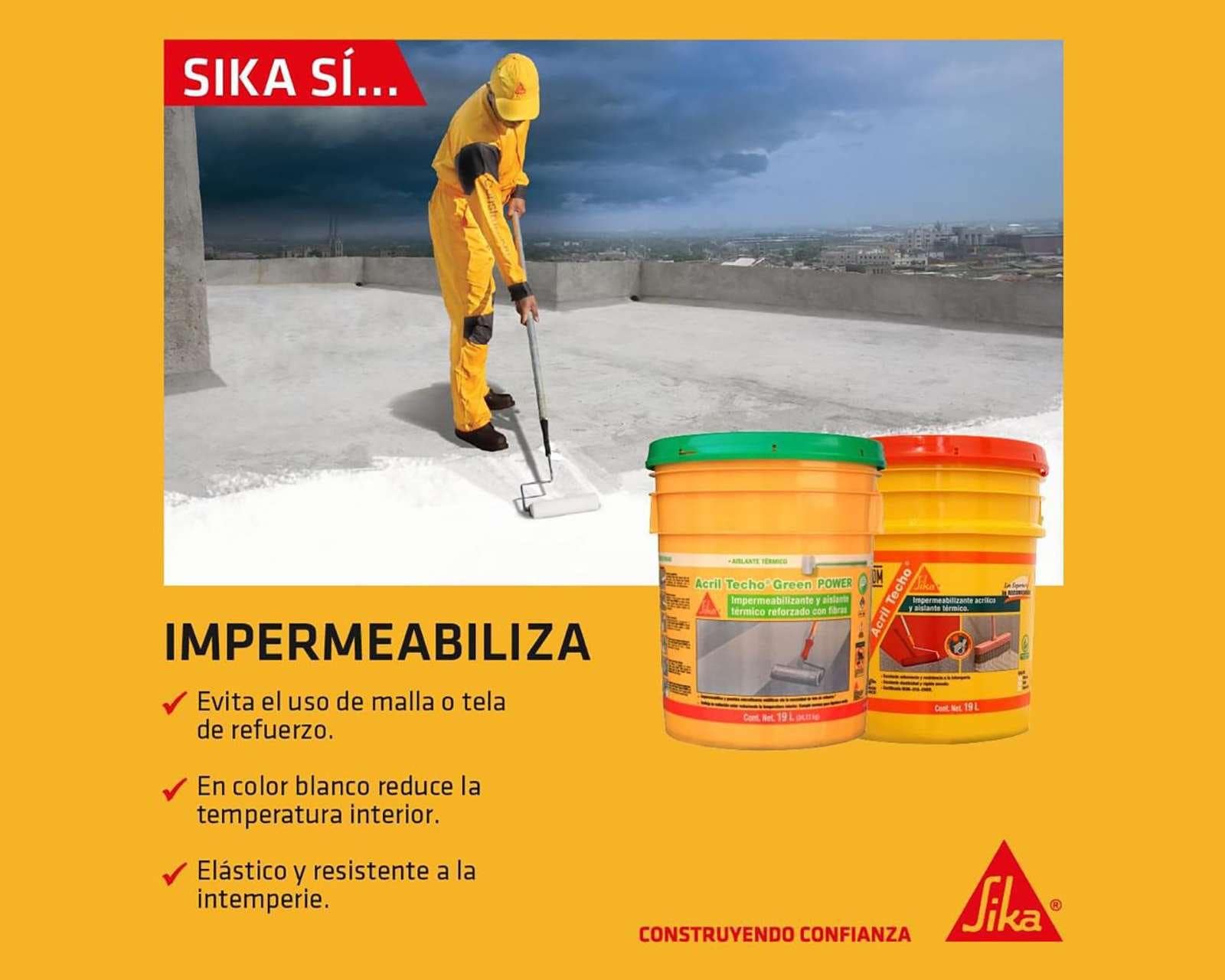 Foto 4 | Foto 4 | Impermeabilizante Acrílico Sika Blanco 18 Litros