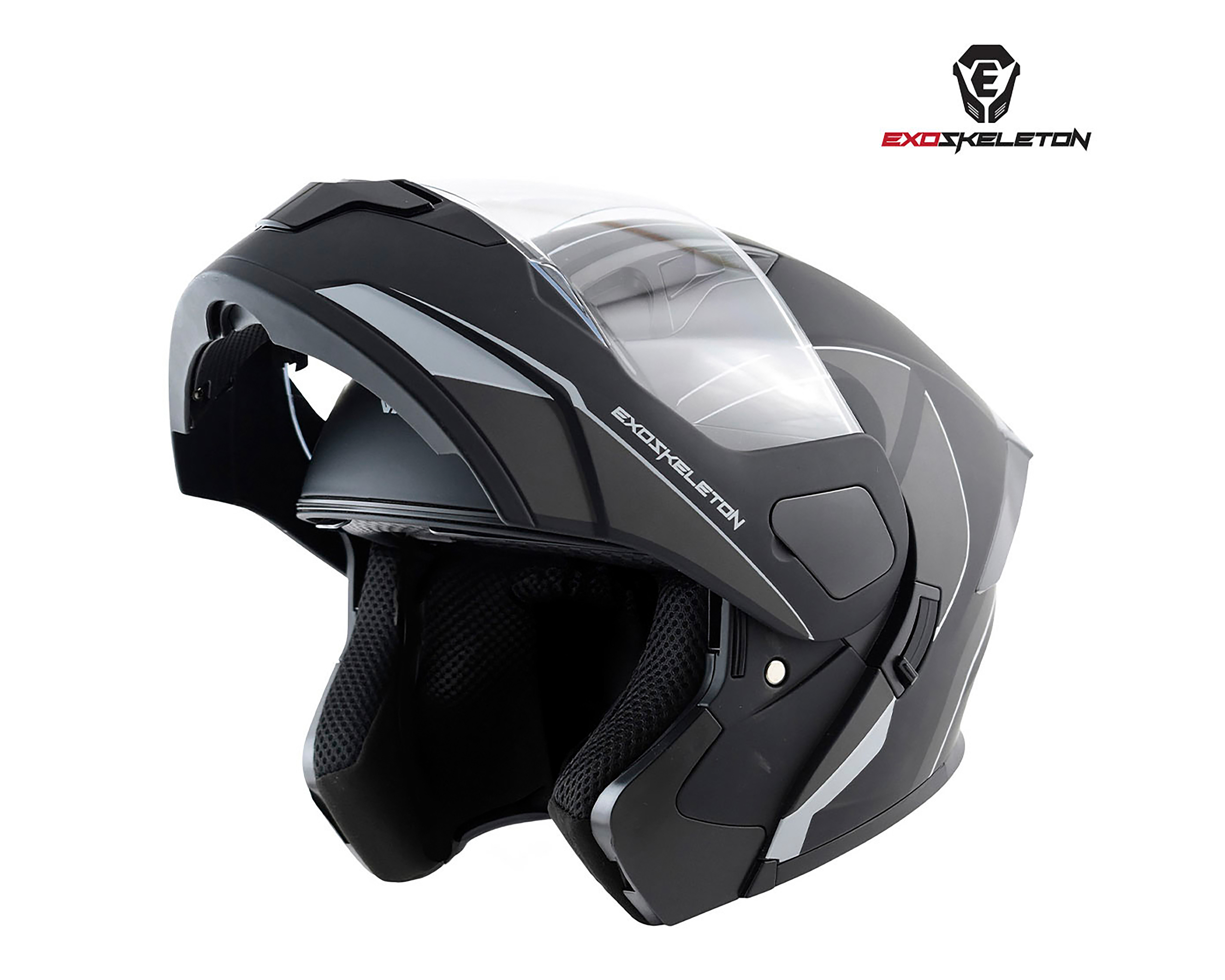 Foto 5 pulgar | Foto 4 | Casco para Motociclista Exoskeleton Extragrande Negro Ajustable
