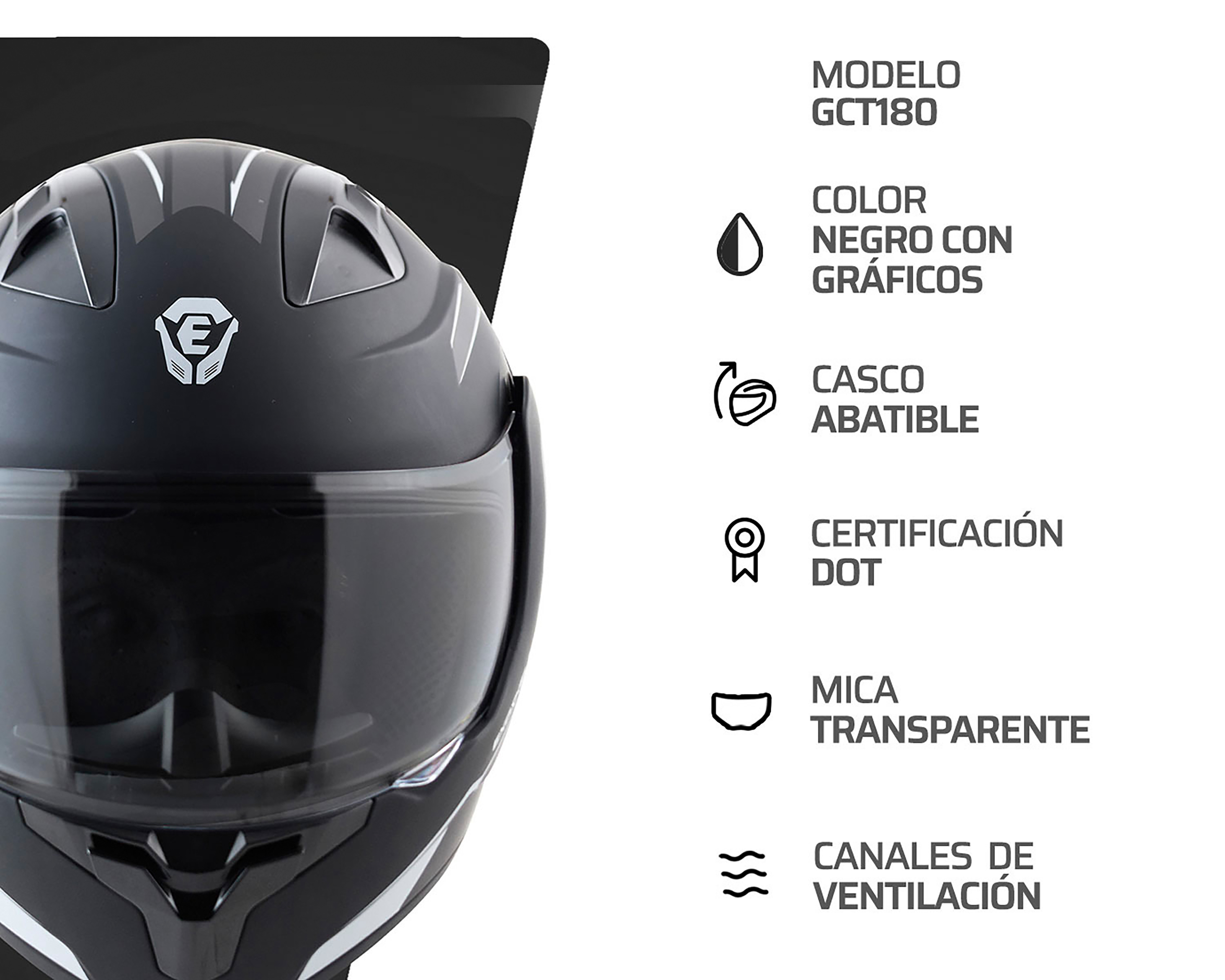Foto 6 pulgar | Foto 5 | Casco para Motociclista Exoskeleton Grande Negro Ajustable