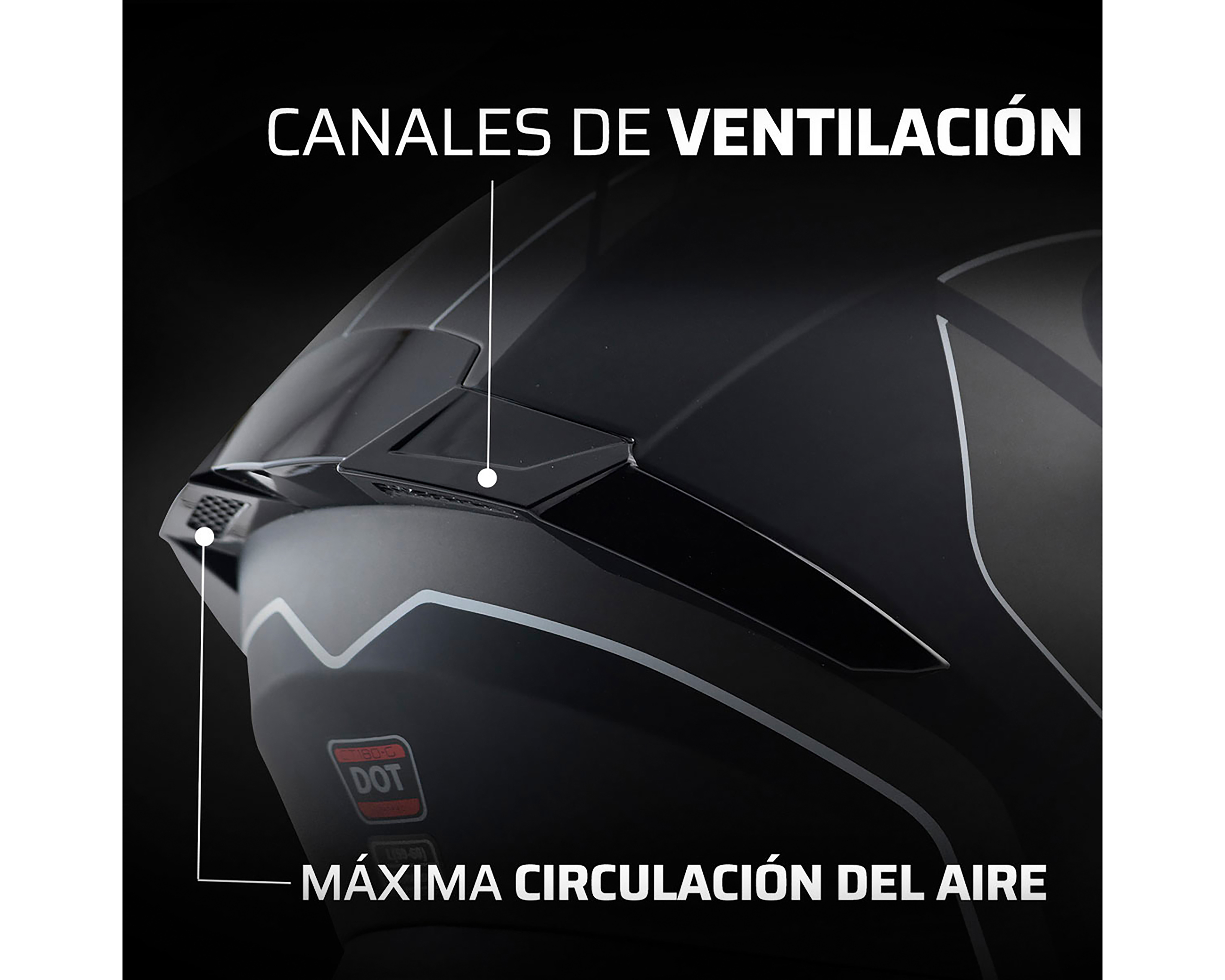 Foto 7 pulgar | Foto 6 | Casco para Motociclista Exoskeleton Grande Negro Ajustable