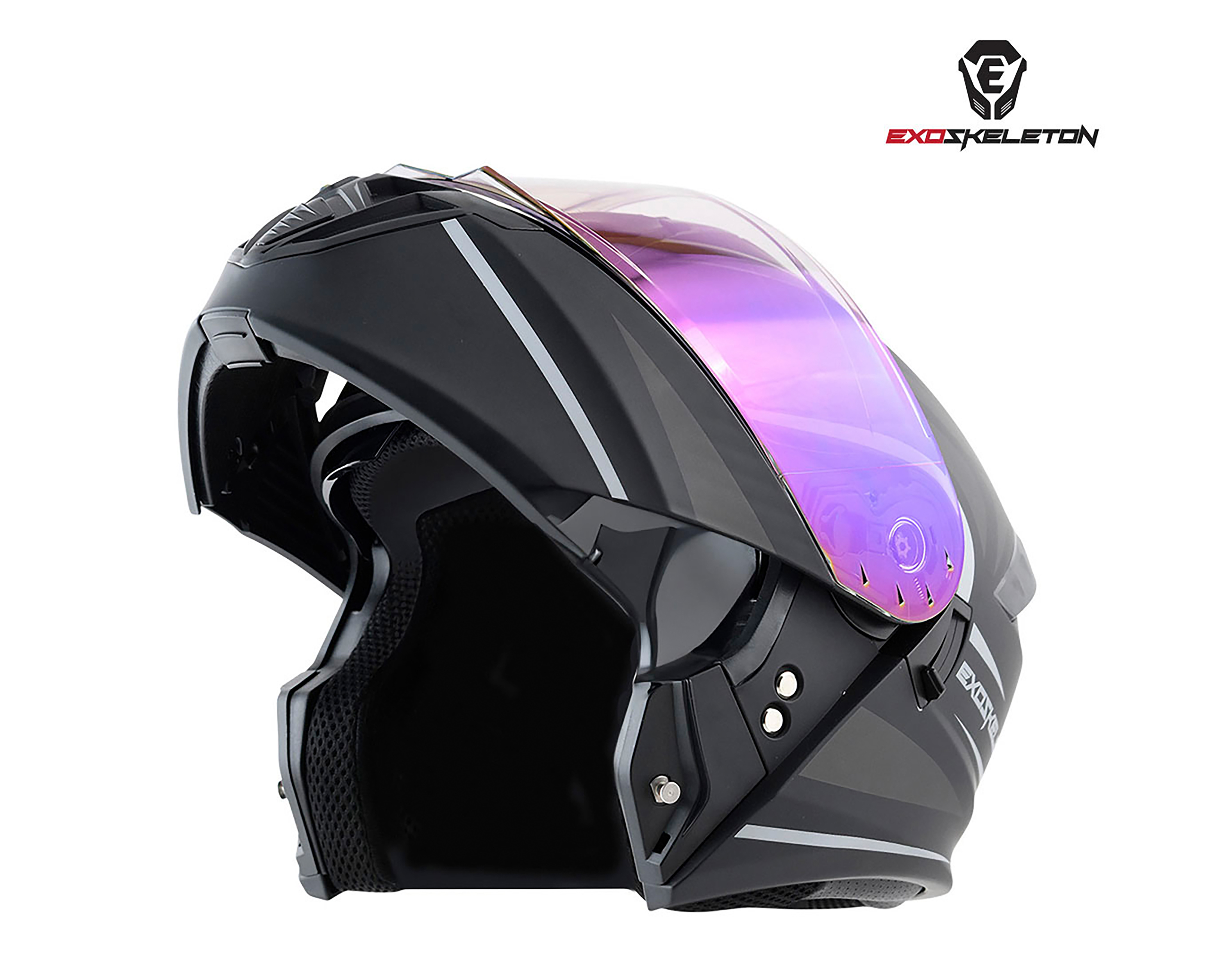 Foto 5 pulgar | Foto 4 | Casco para Motociclista Exoskeleton Extragrande Negro