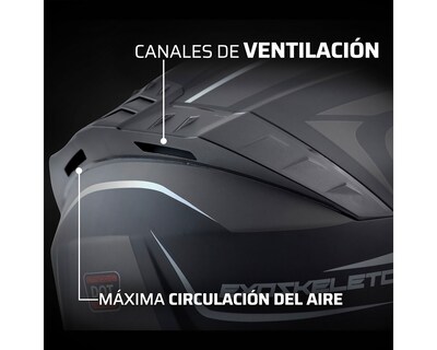 Foto 6 | Foto 6 | Casco para Motociclista Exoskeleton Extragrande Negro