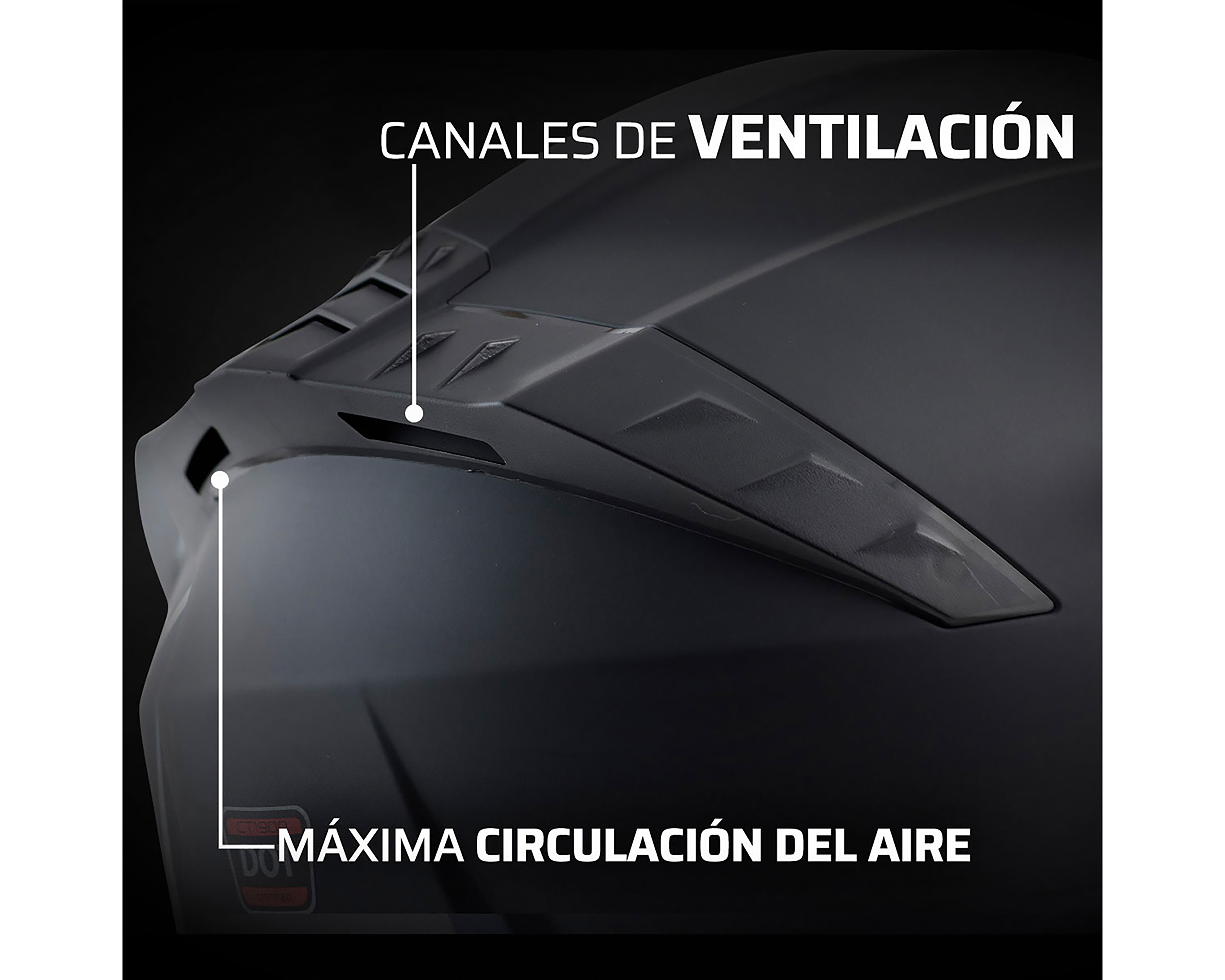 Foto 7 pulgar | Foto 6 | Casco para Motociclista Exoskeleton Grande Negro Ajustable