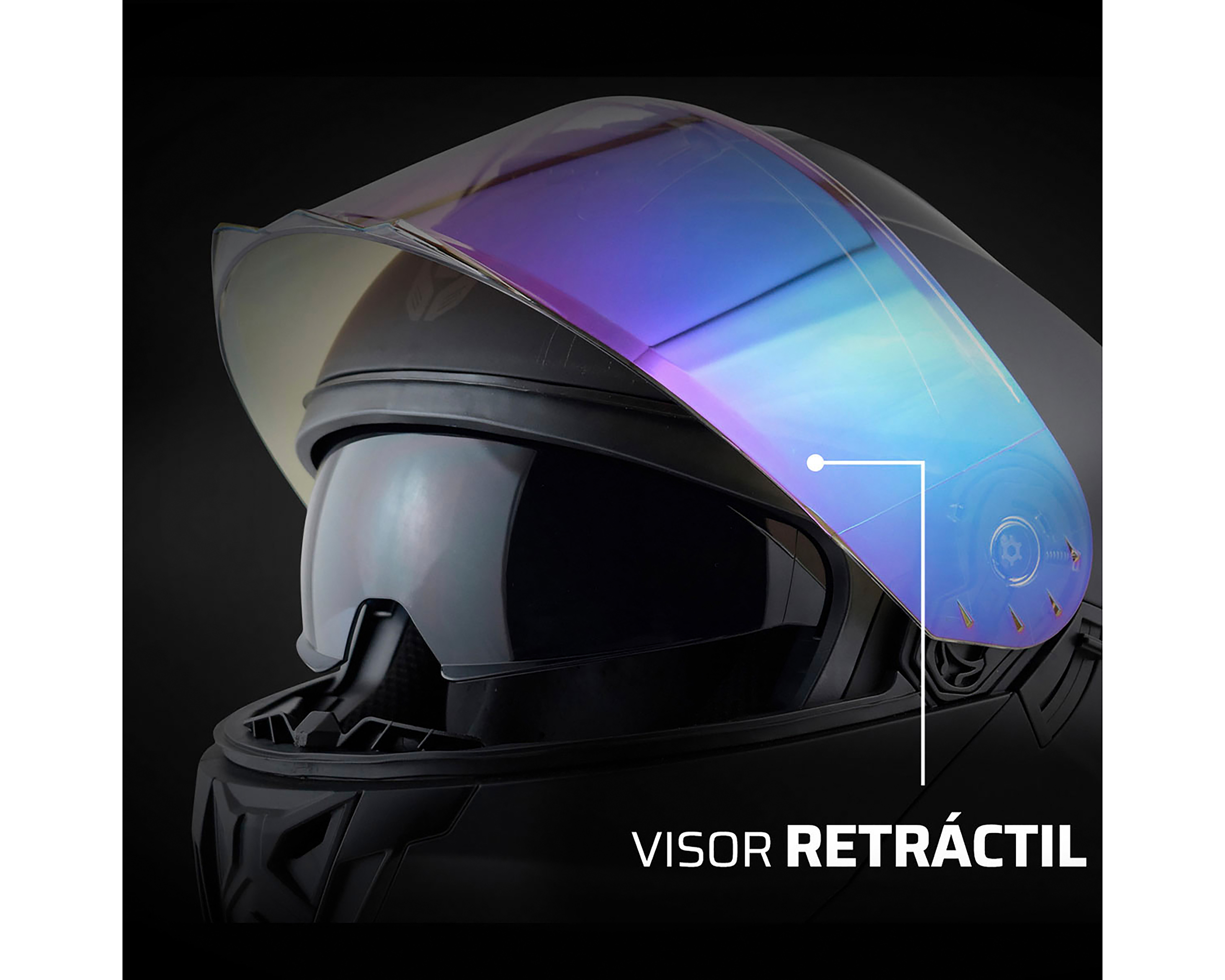 Foto 7 | Foto 7 | Casco para Motociclista Exoskeleton Grande Negro Ajustable