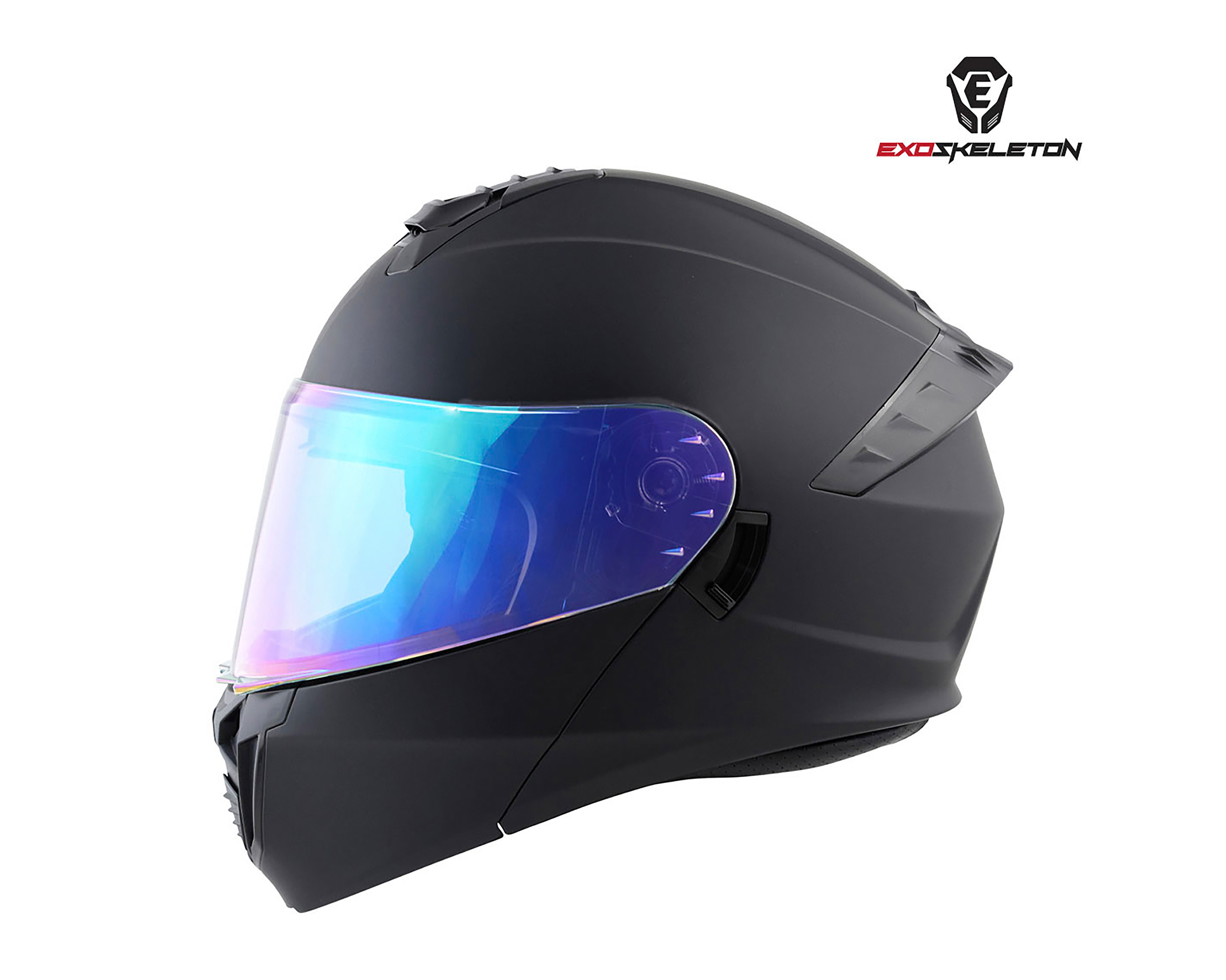 Foto 2 | Foto 2 | Casco para Motociclista Exoskeleton Extragrande Negro Ajustable