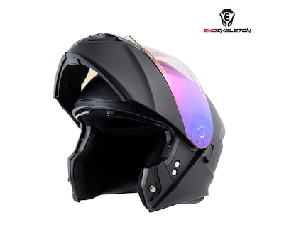 Foto 4 | Foto 4 | Casco para Motociclista Exoskeleton Extragrande Negro Ajustable