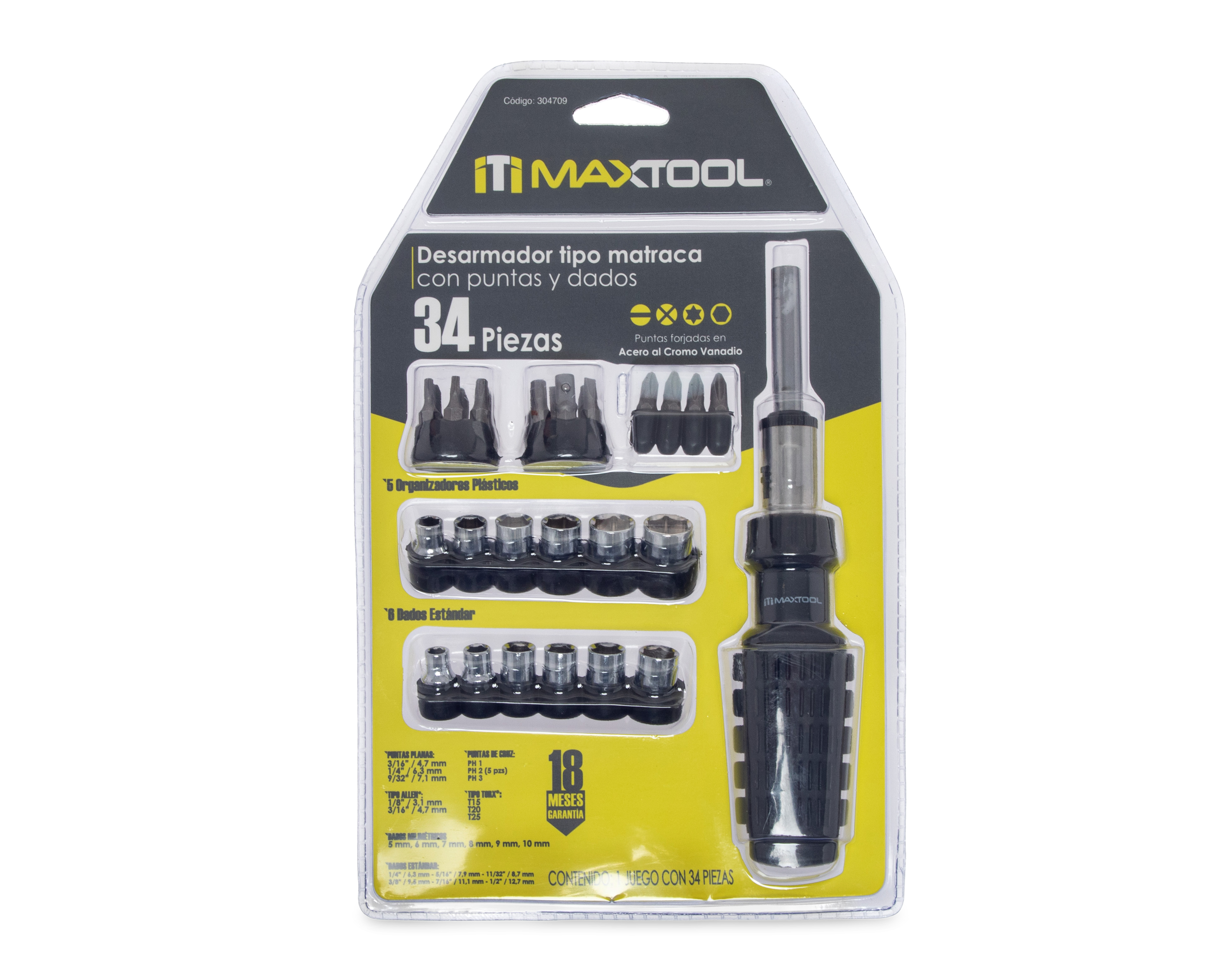 Foto 2 pulgar | Foto 1 | Desarmador Maxtool con Puntas y Dados