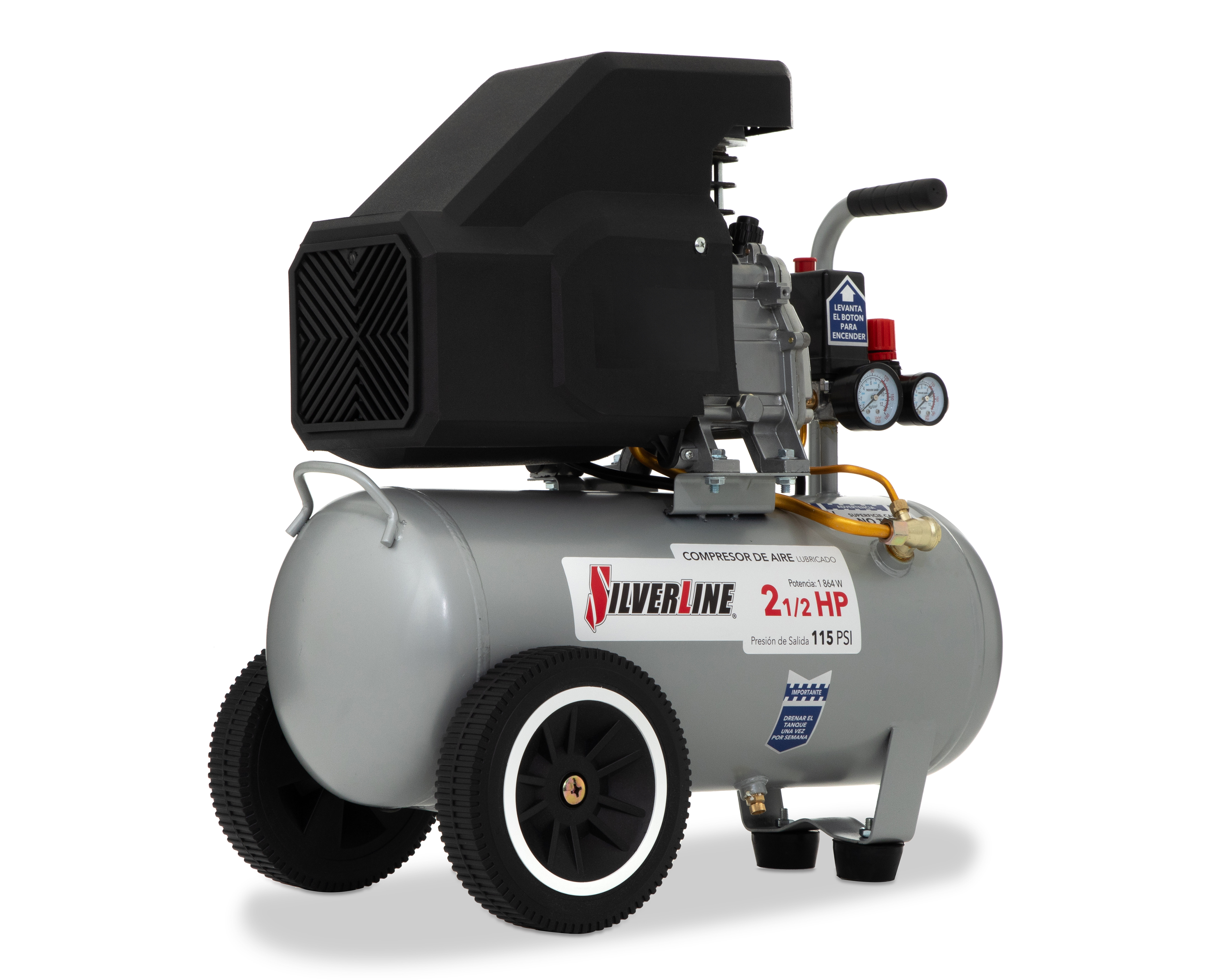 Foto 3 pulgar | Foto 2 | Compresor de Aire Silverline Lubricado 115 psi 24 L 127 V con Accesorios