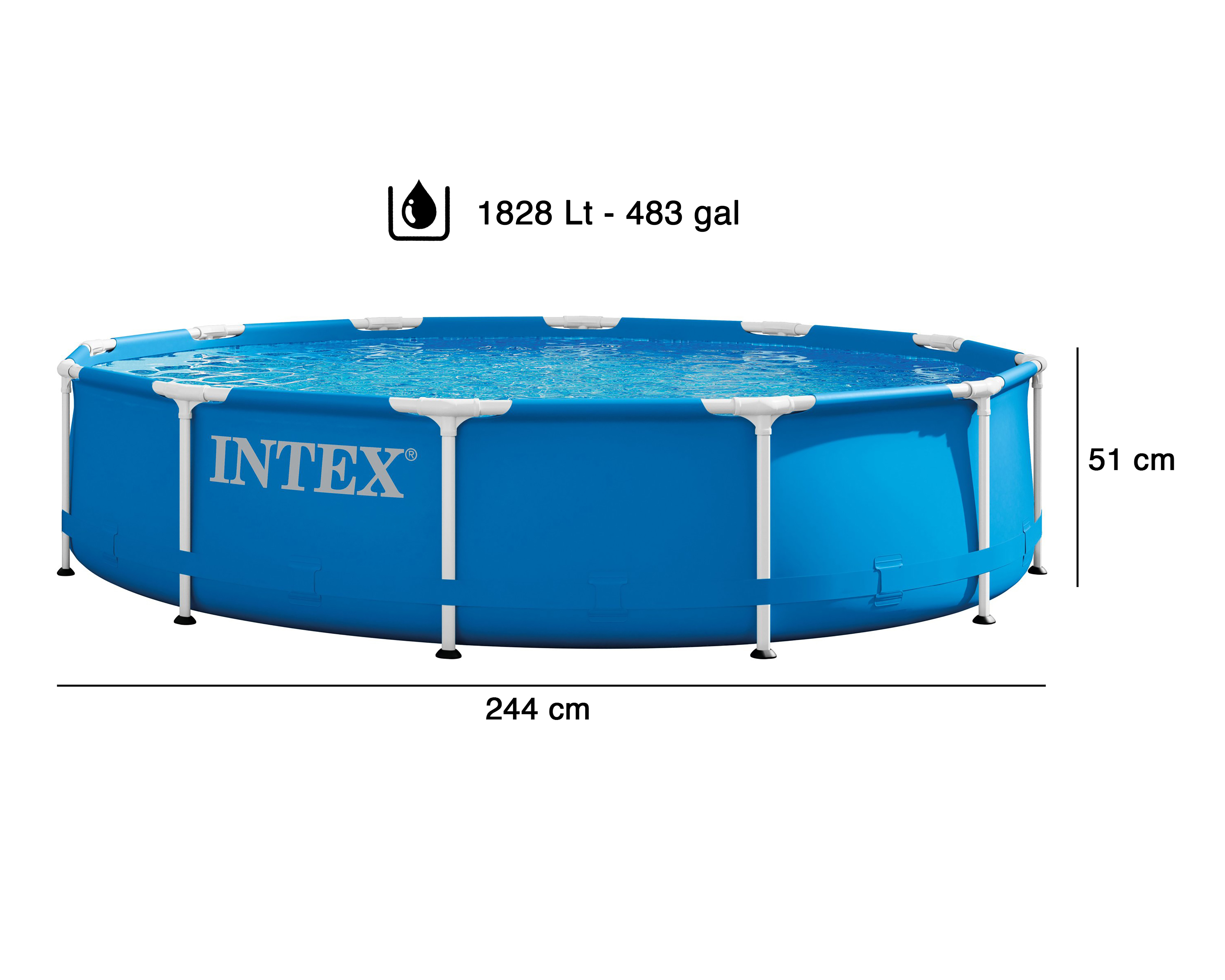 Foto 7 | Foto 7 | Alberca Rígida Circular Intex 1828 L 244 x 51 cm