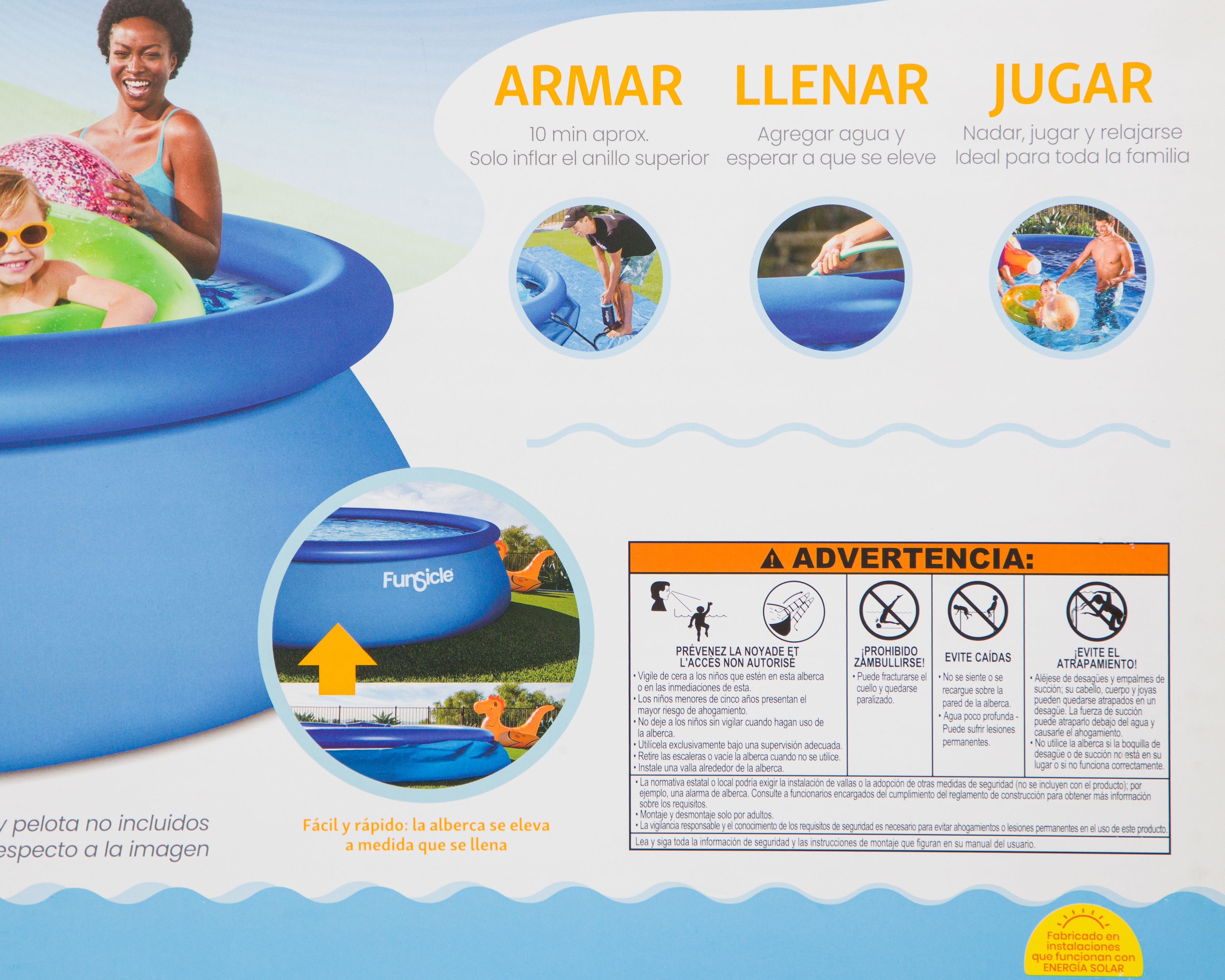 Foto 4 pulgar | Foto 3 | Alberca Infantil Inflable Circular Funsicle 3,982 l 305 x 76 x 244 cm
