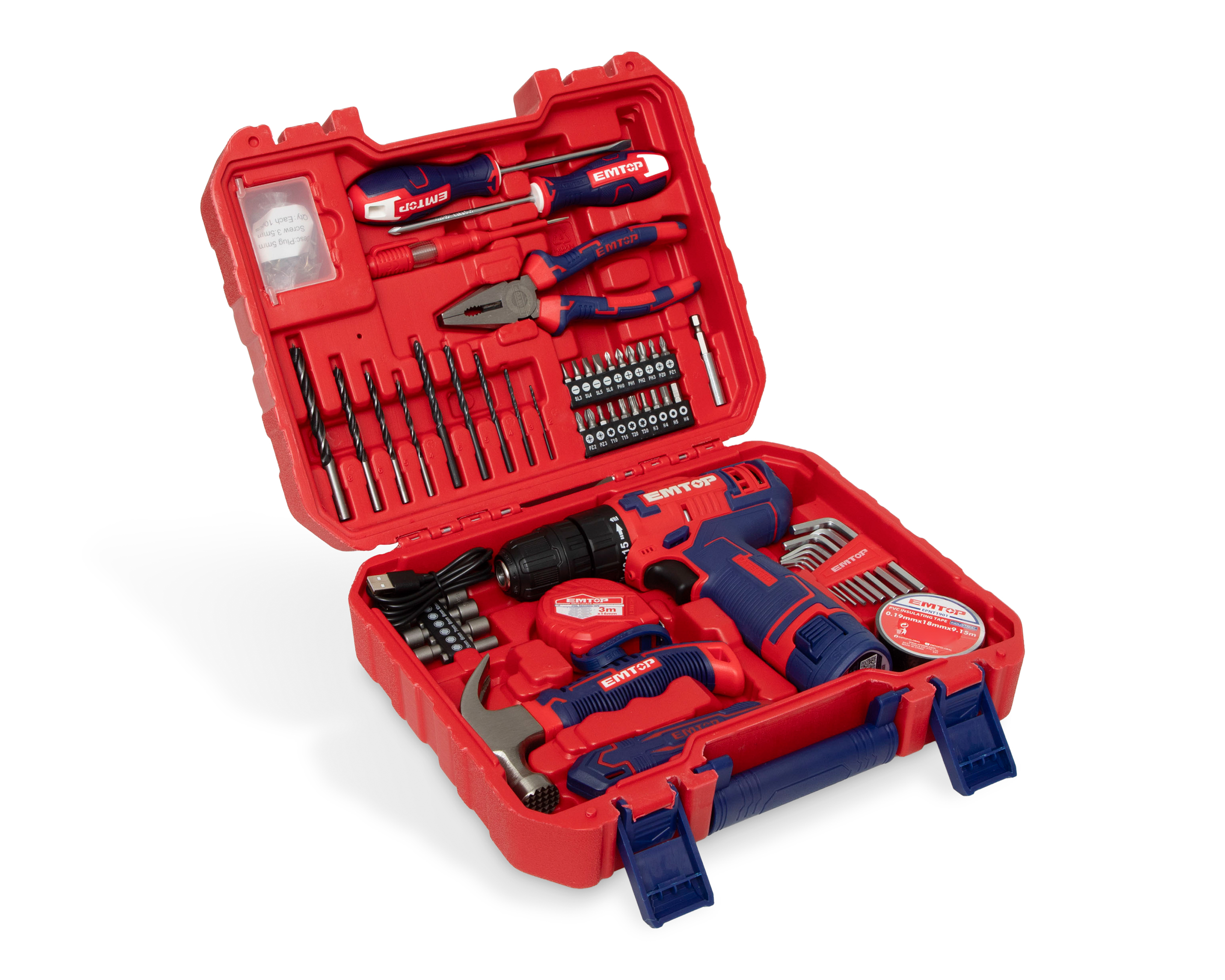 Foto 2 pulgar | Foto 1 | Juego de Herramientas EMTOP EEDK09601 96 Piezas