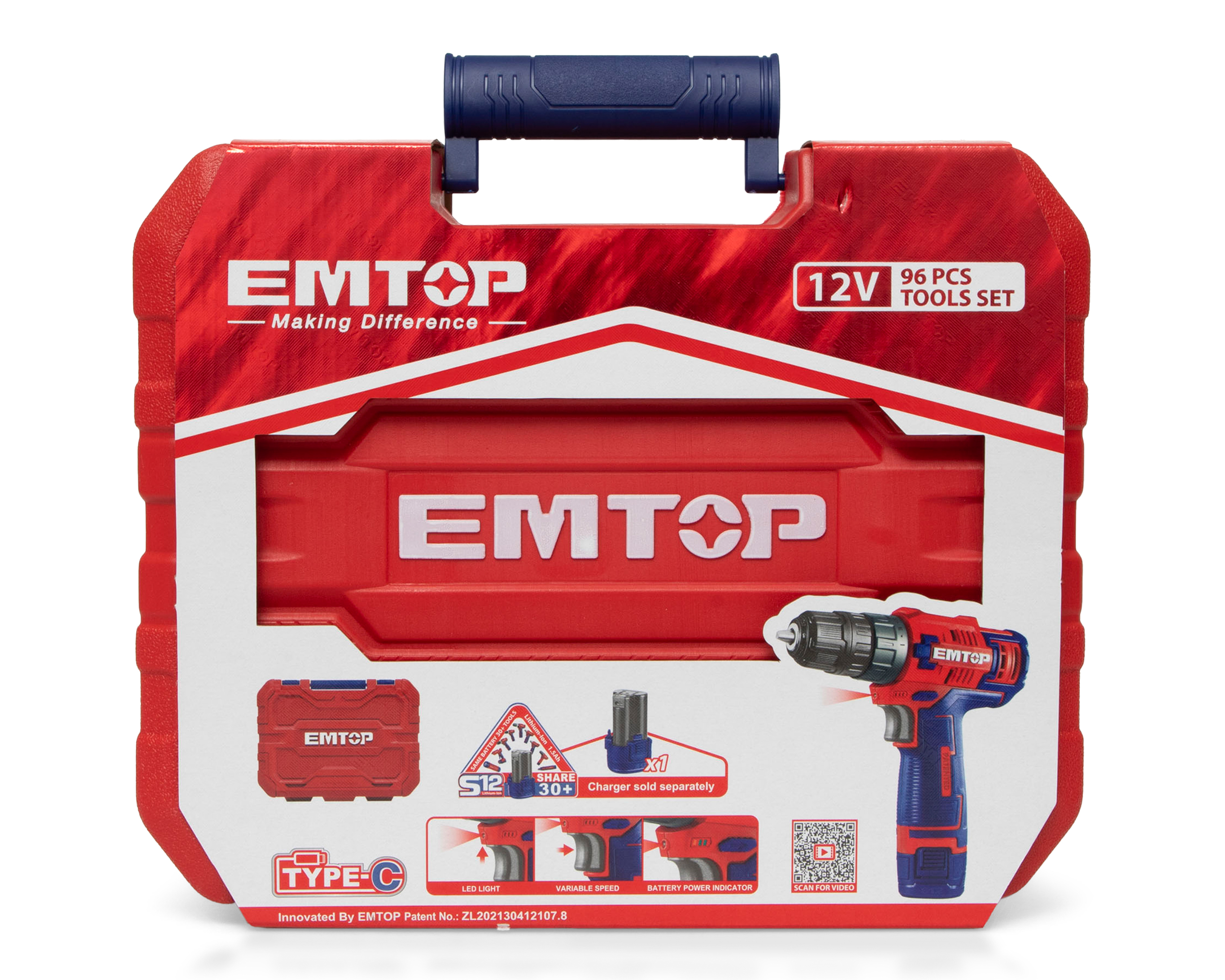 Foto 8 pulgar | Foto 7 | Juego de Herramientas EMTOP EEDK09601 96 Piezas