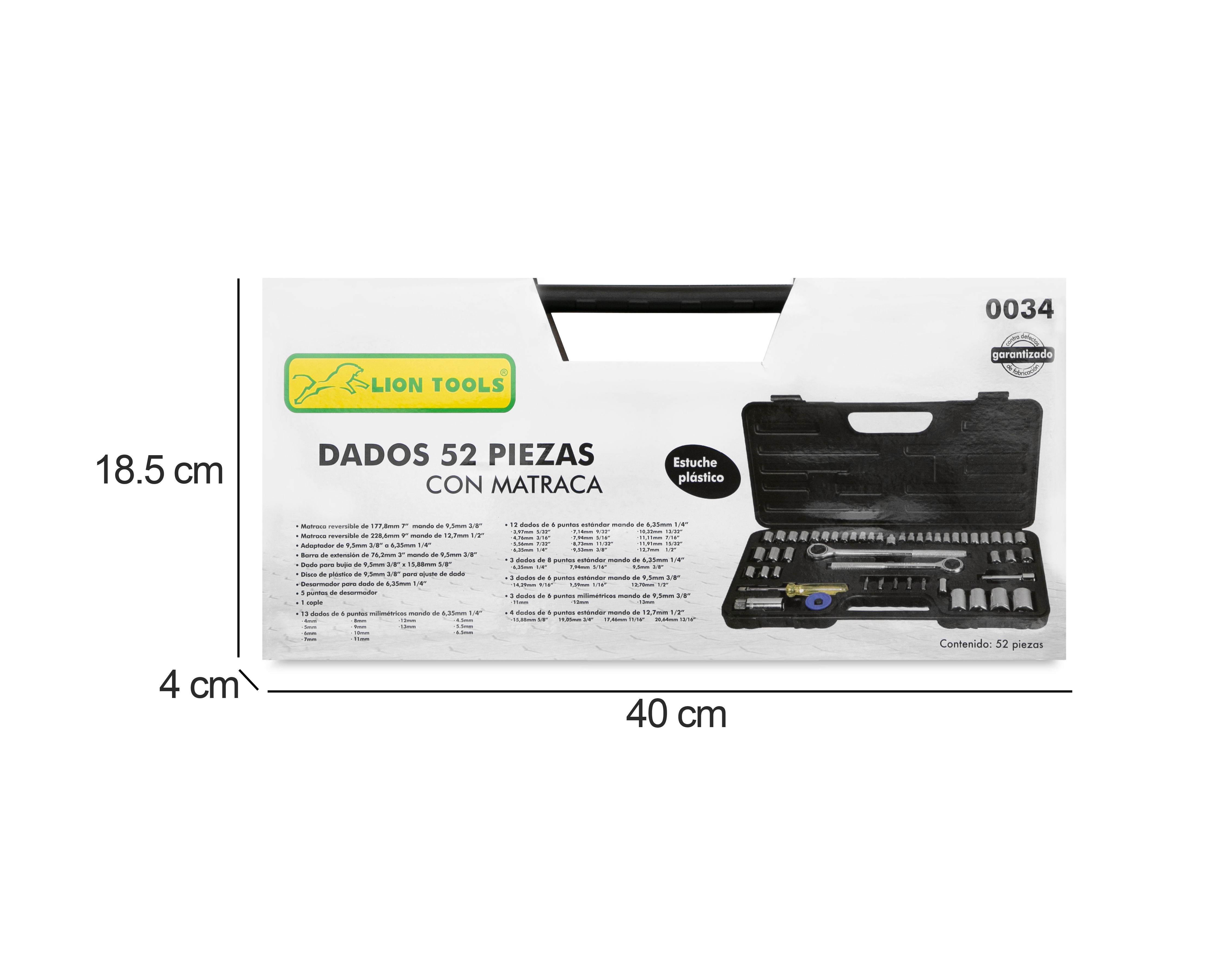 Foto 5 | Foto 5 | Juego de Dados Lion Tools con Matraca 52 Piezas