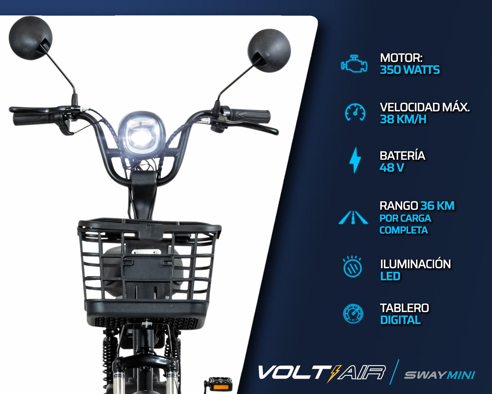 Foto 6 pulgar | Foto 5 | Bicimoto Eléctrica Vento Sway Mini Negro