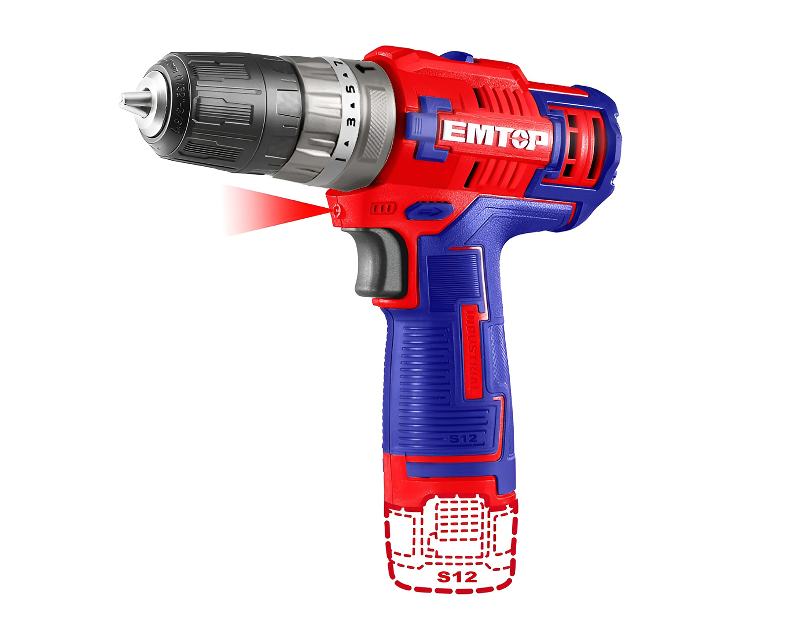 Foto 4 pulgar | Foto 3 | Taladro de Impacto EMTOP ECIDL12620 50 Piezas