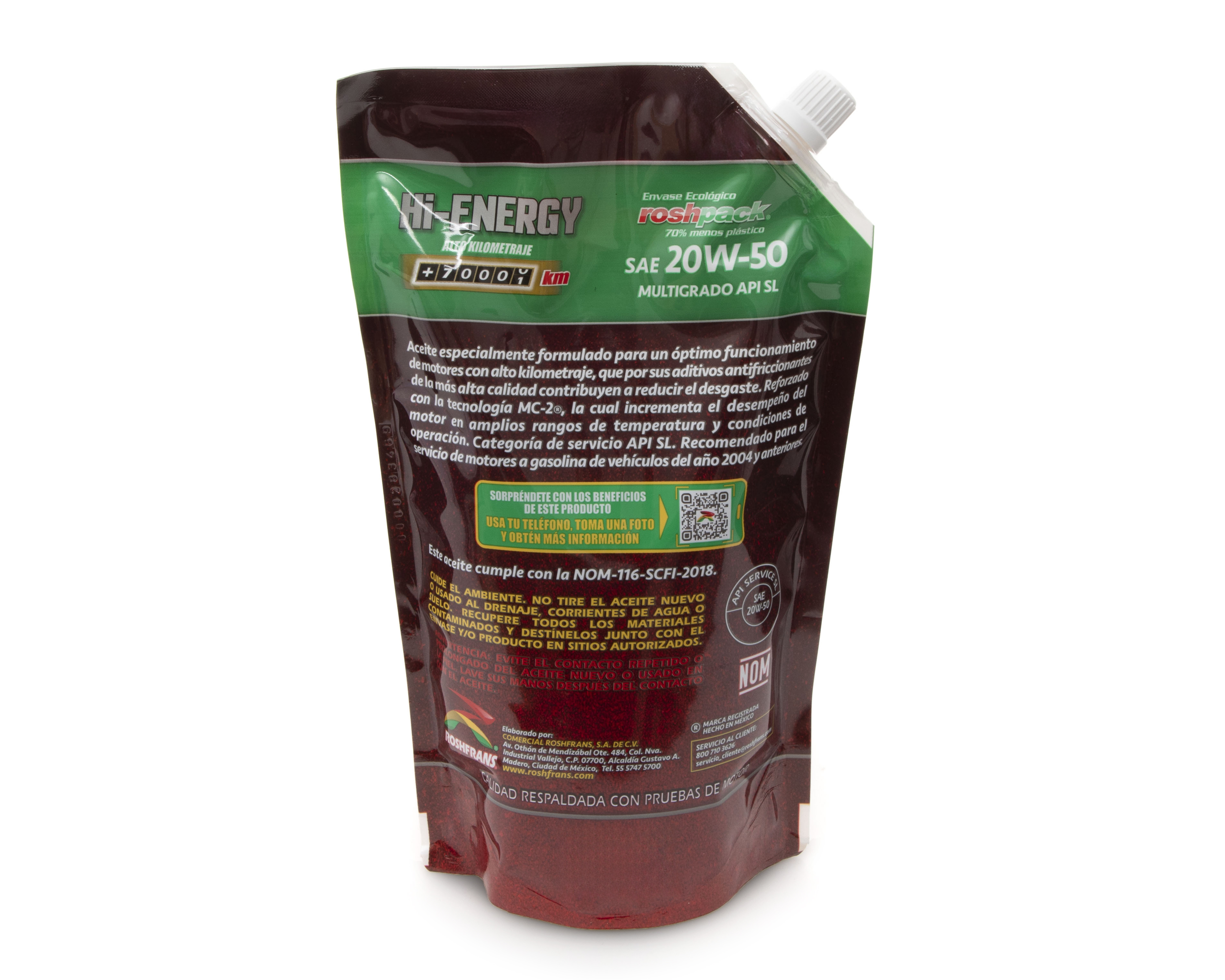 Foto 2 | Foto 2 | Aceite para Motor 20W-50 Roshfrans Hi-Energy 950 ml