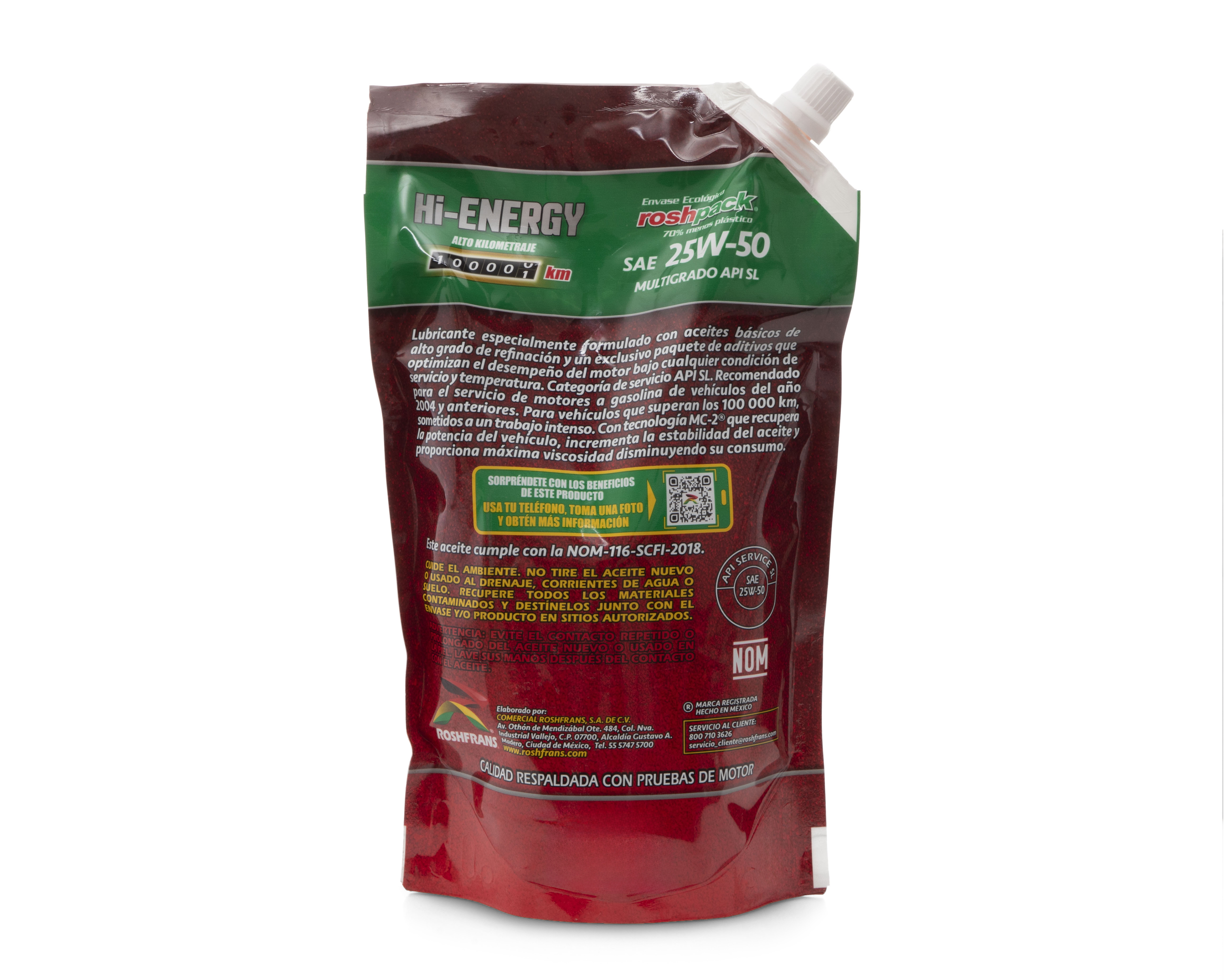 Foto 2 | Foto 2 | Aceite para Motor 25W-50 Roshfrans Hi-Energy 950 ml