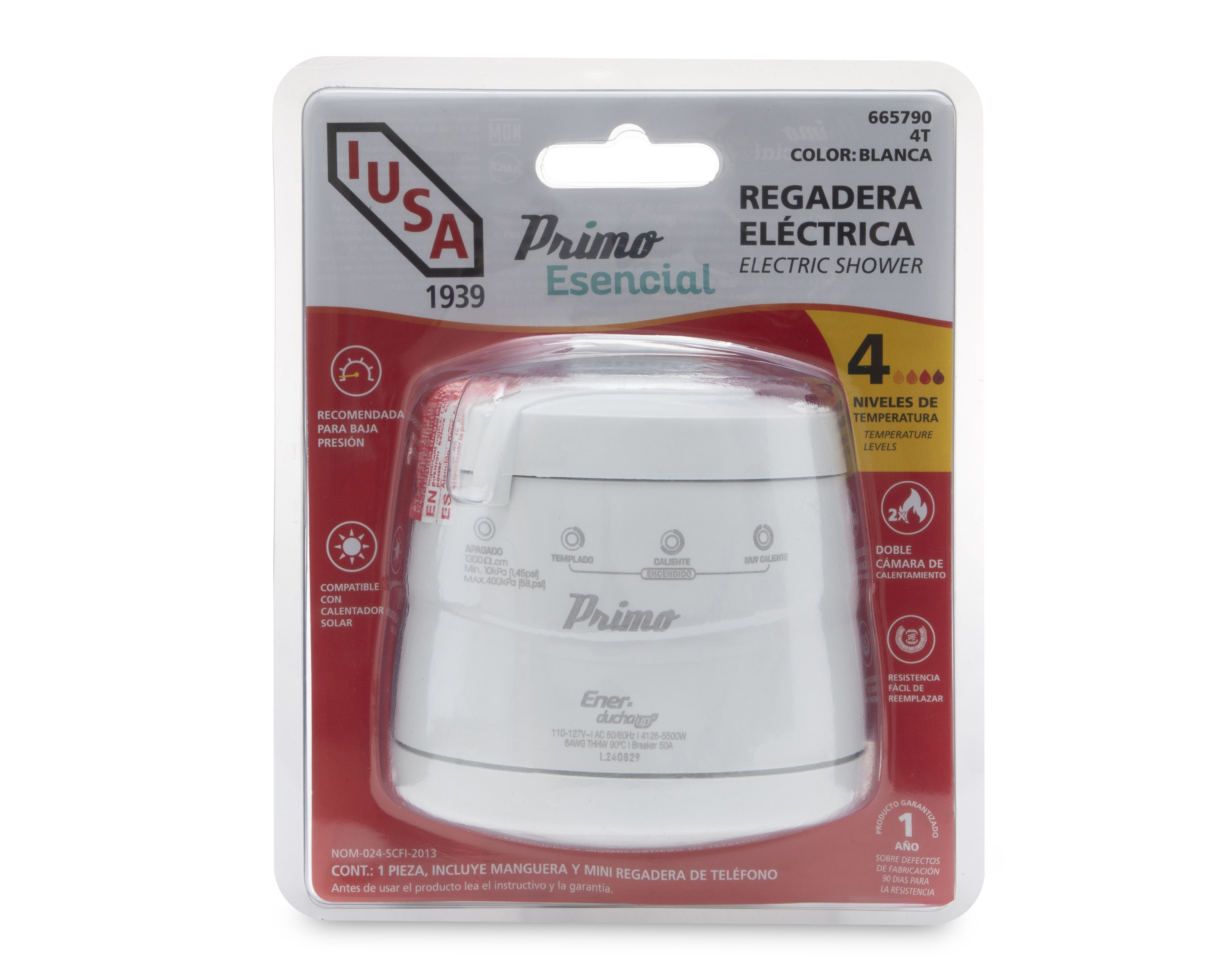 Foto 7 pulgar | Foto 6 | Regadera Eléctrica IUSA Primo Esencial 4 Niveles de Temperaturas