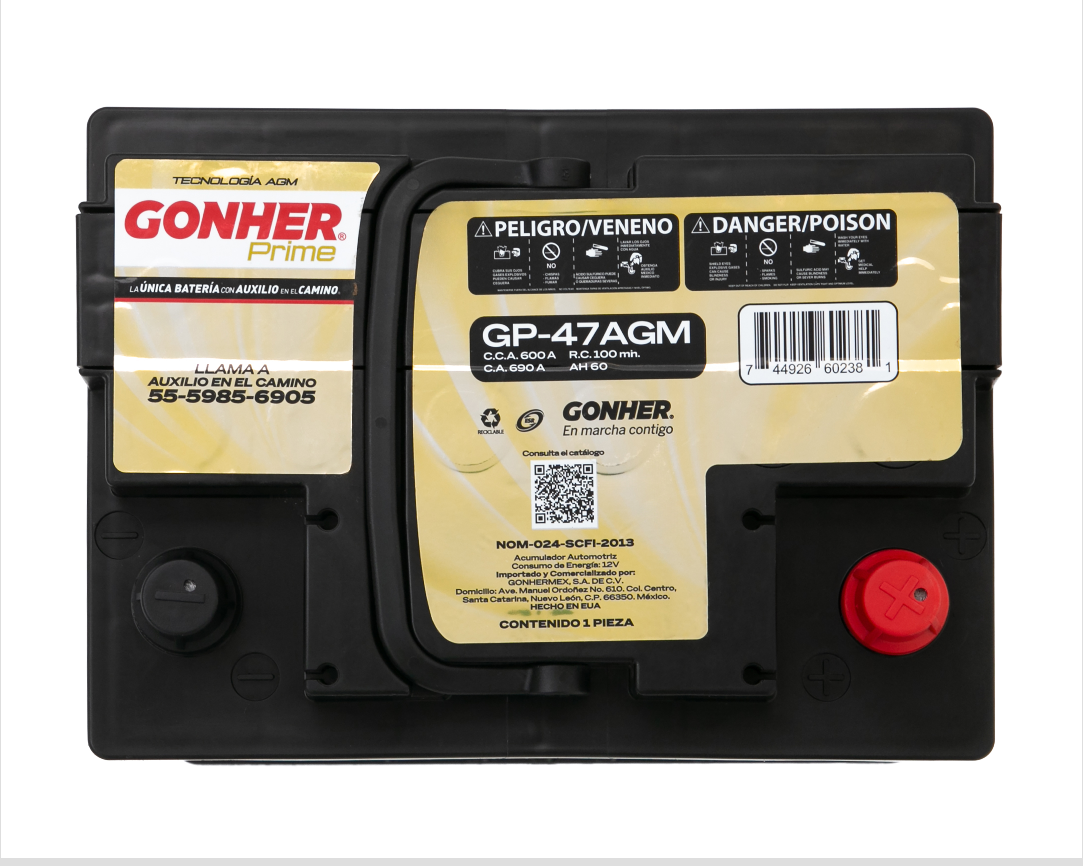 Foto 3 | Foto 3 | Batería para Auto Gonher Prime GP-47 AGM