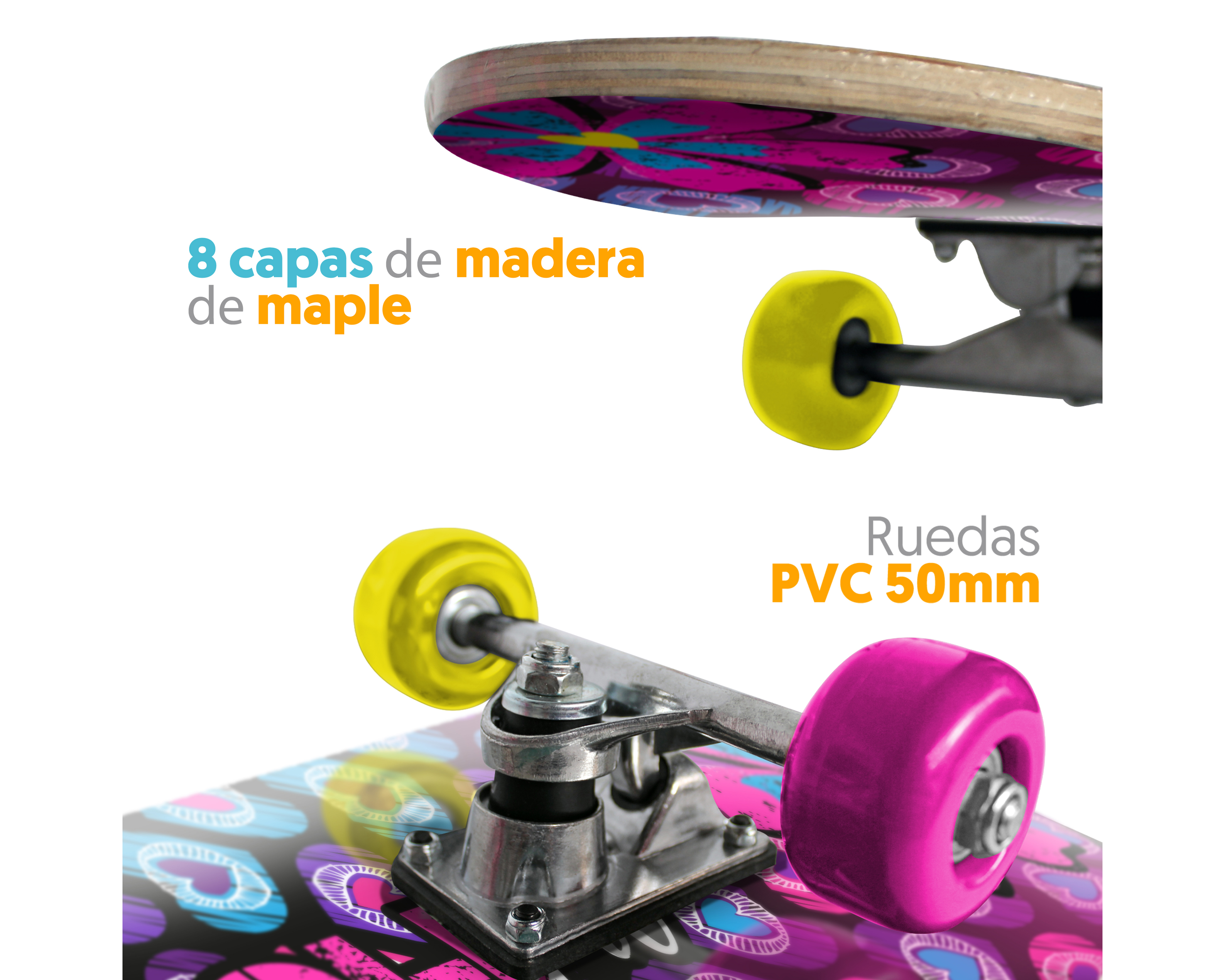 Foto 4 pulgar | Foto 3 | Patineta Apache Rush con Antiderrapante