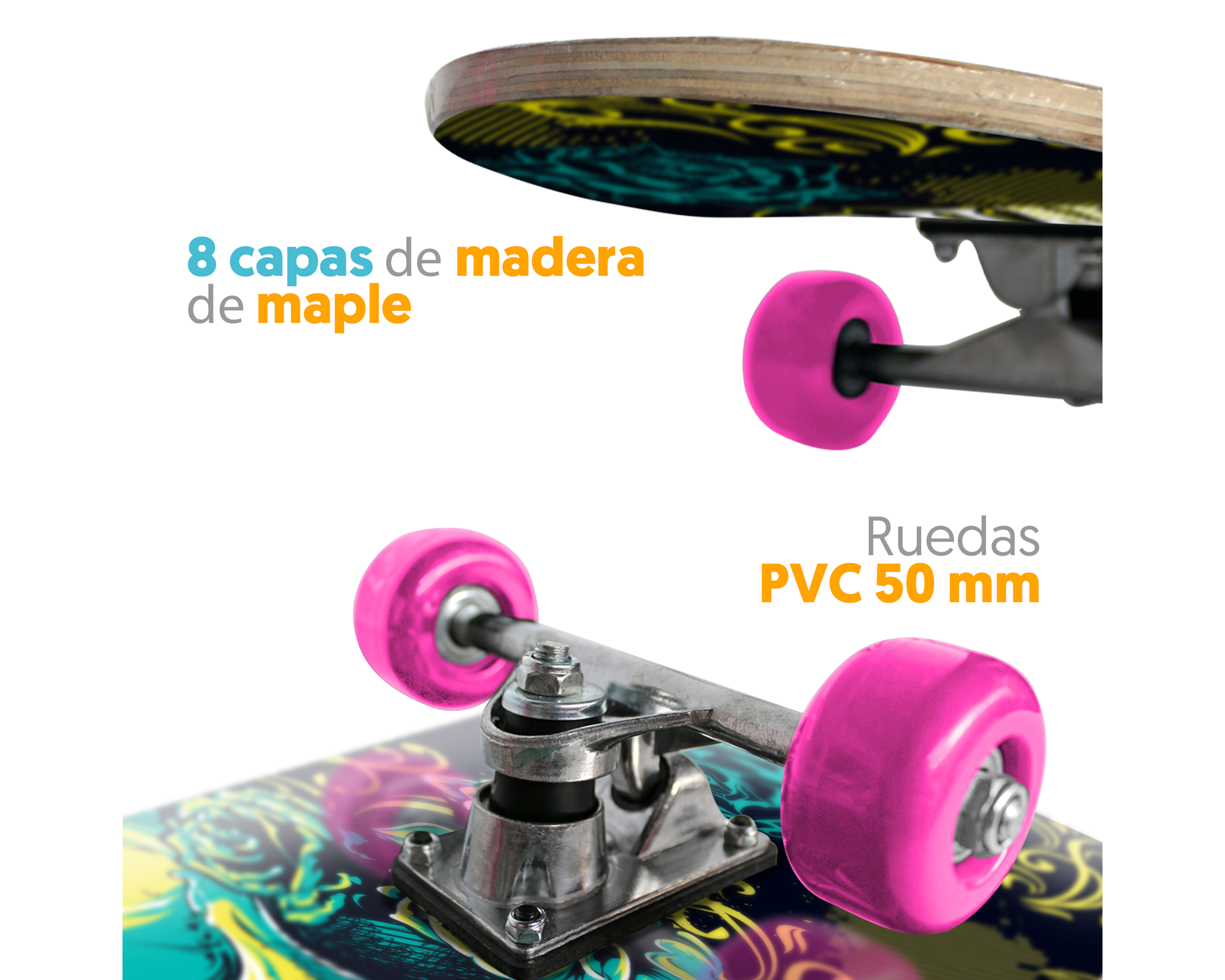 Foto 3 pulgar | Foto 2 | Patineta Apache Rush 360 con Antiderrapante