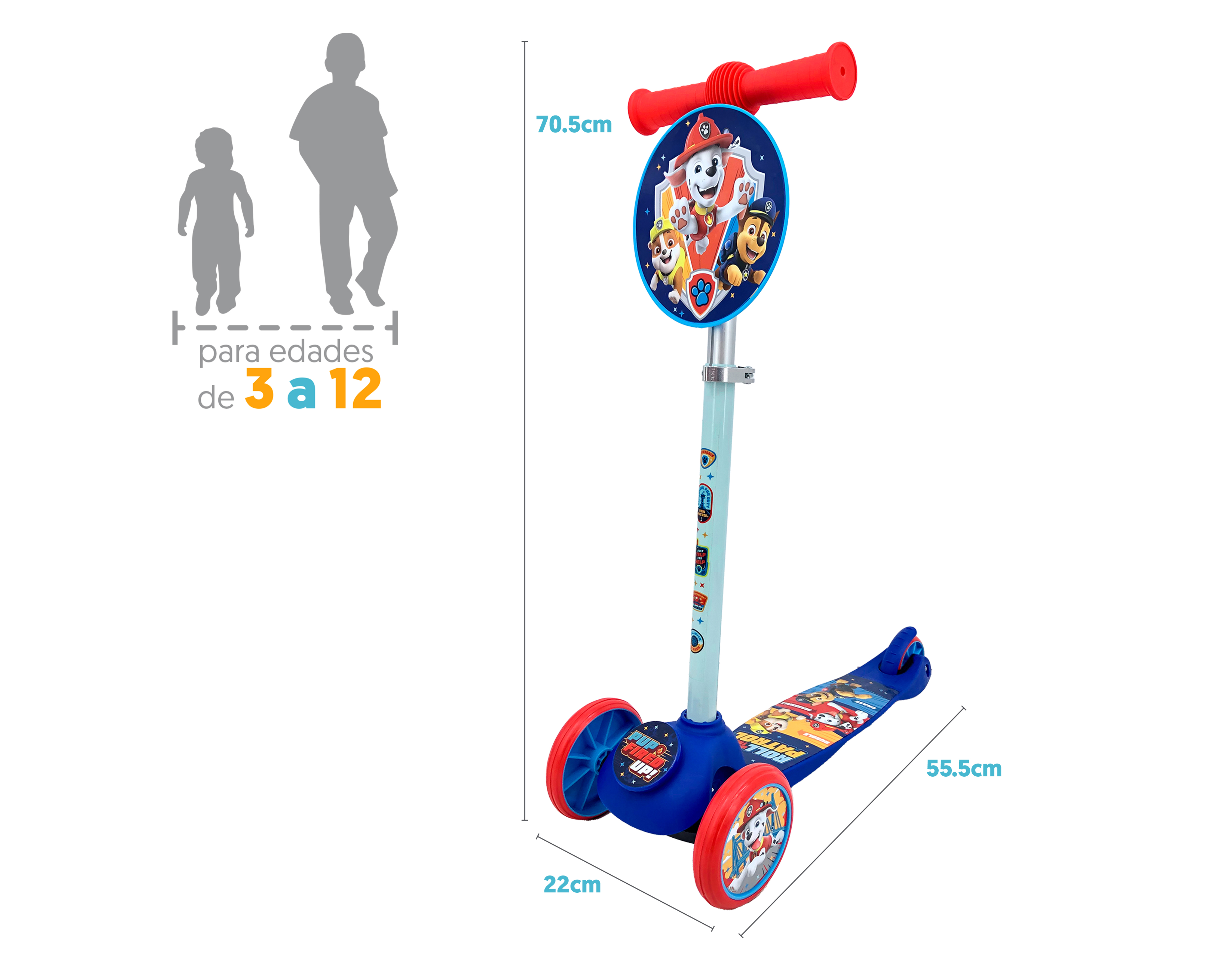 Foto 6 pulgar | Foto 5 | Scooter Infantil Apache Paw Patrol con Luces LED